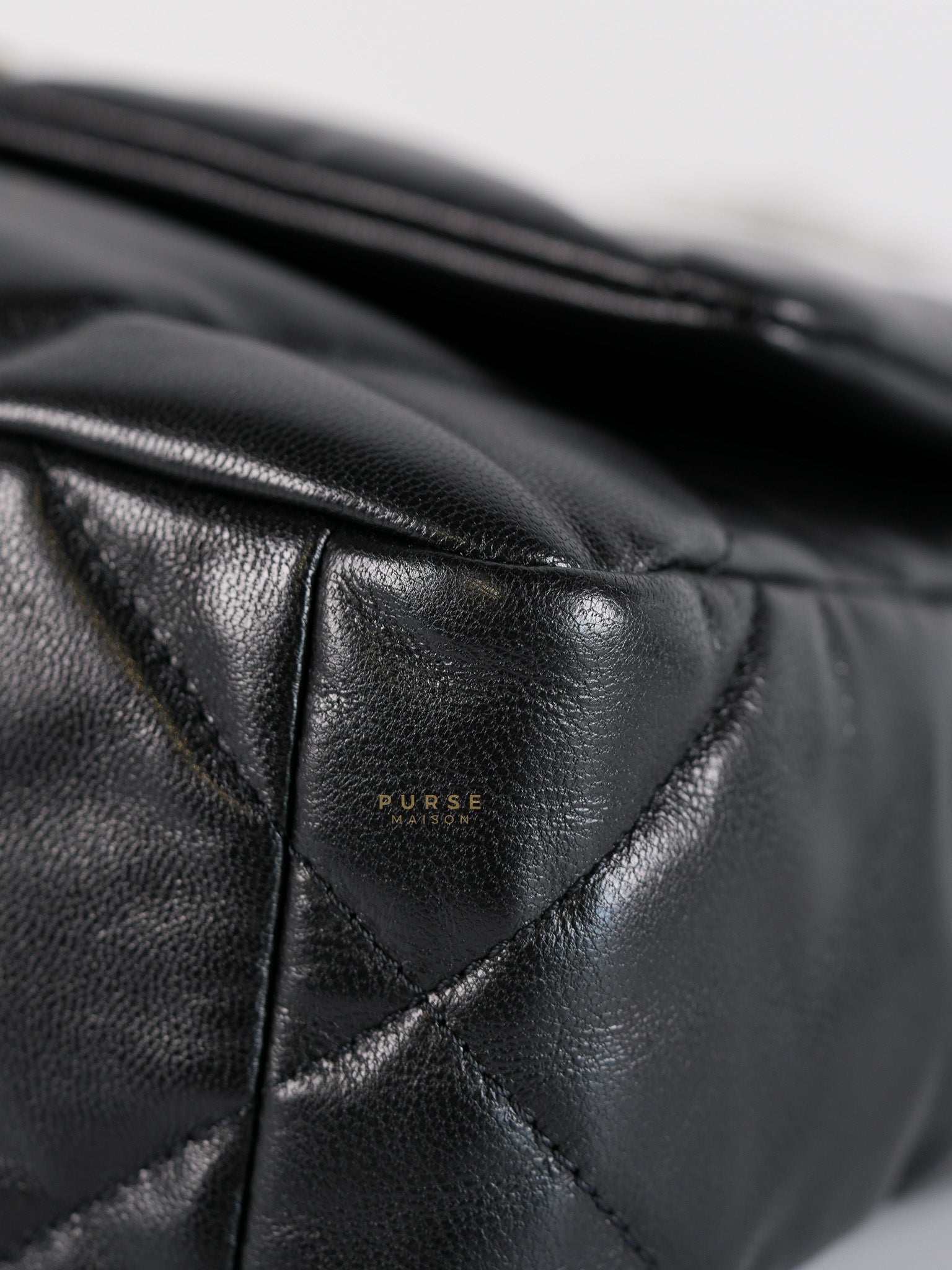 19 Small in Black Quilted Lambskin Leather in Mix Hardware Series 30 | Purse Maison Luxury Bags Shop