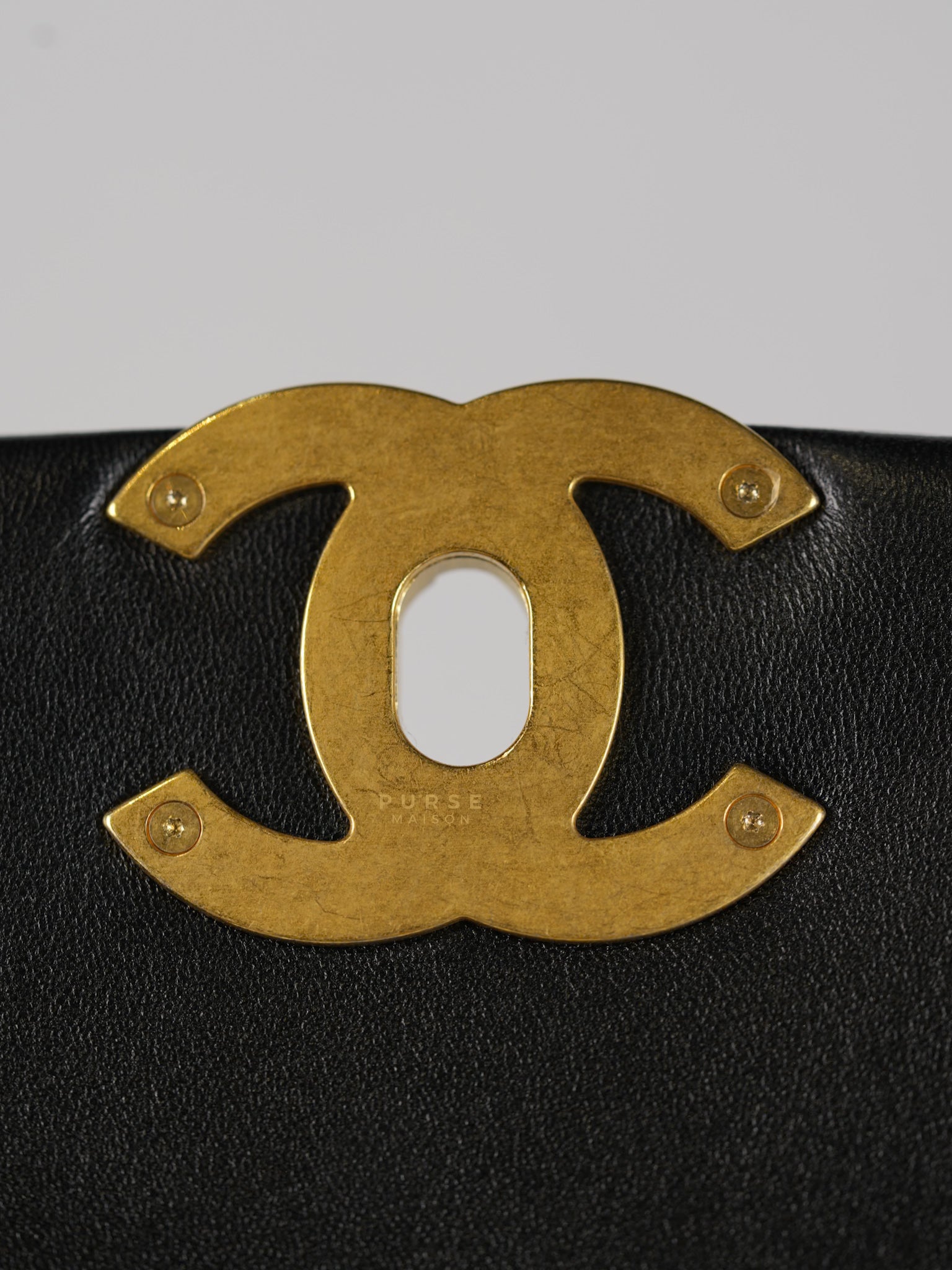 19 Small in Black Quilted Lambskin Leather in Mixed Hardware Microchip | Purse Maison Luxury Bags Shop