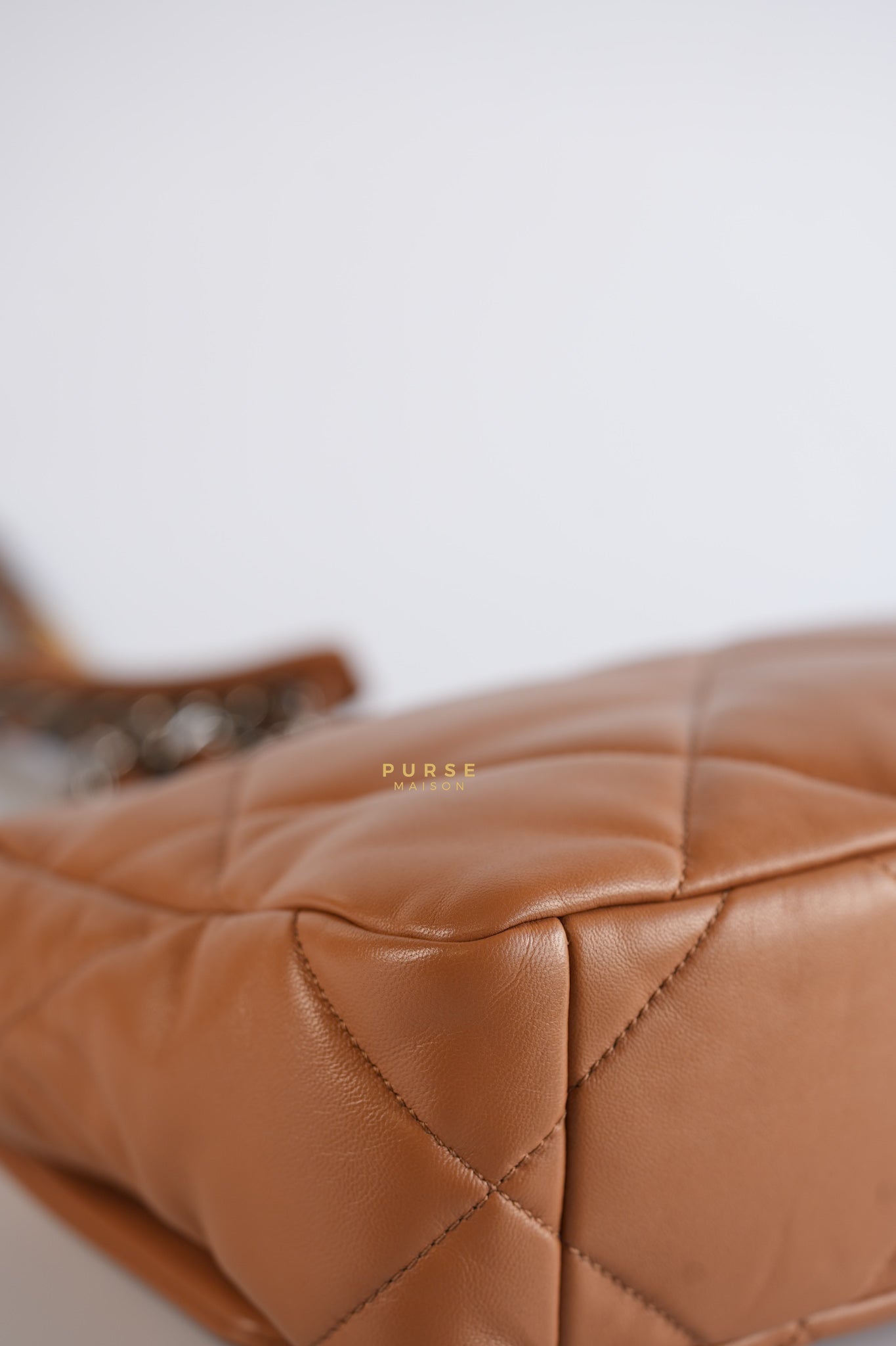 C19 Small in Caramel Lambskin Leather & Mixed Hardware (Microchip) | Purse Maison Luxury Bags Shop