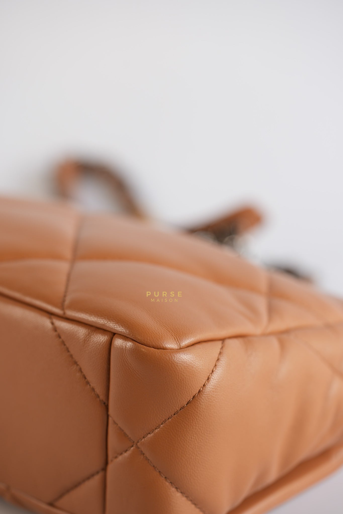 C19 Small in Caramel Lambskin Leather & Mixed Hardware (Microchip) | Purse Maison Luxury Bags Shop