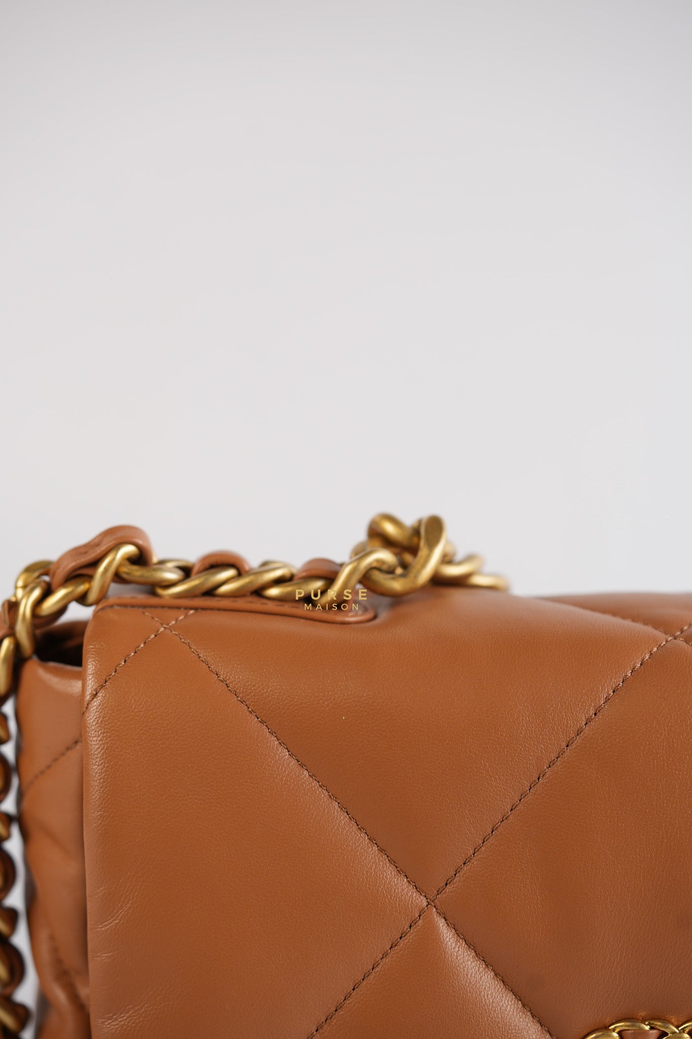 C19 Small in Caramel Lambskin Leather & Mixed Hardware (Microchip) | Purse Maison Luxury Bags Shop