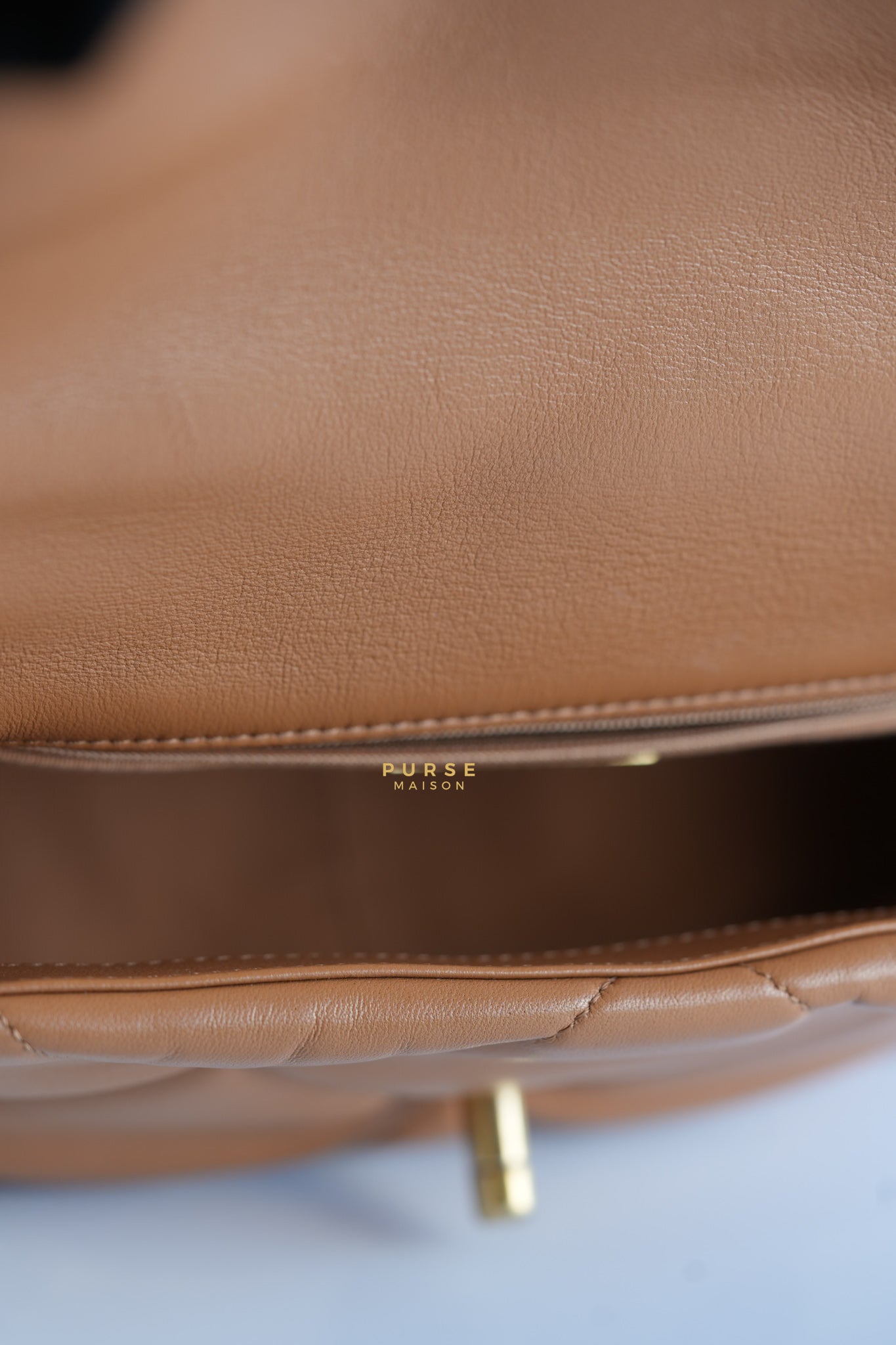 C19 Small in Caramel Lambskin Leather & Mixed Hardware (Microchip) | Purse Maison Luxury Bags Shop