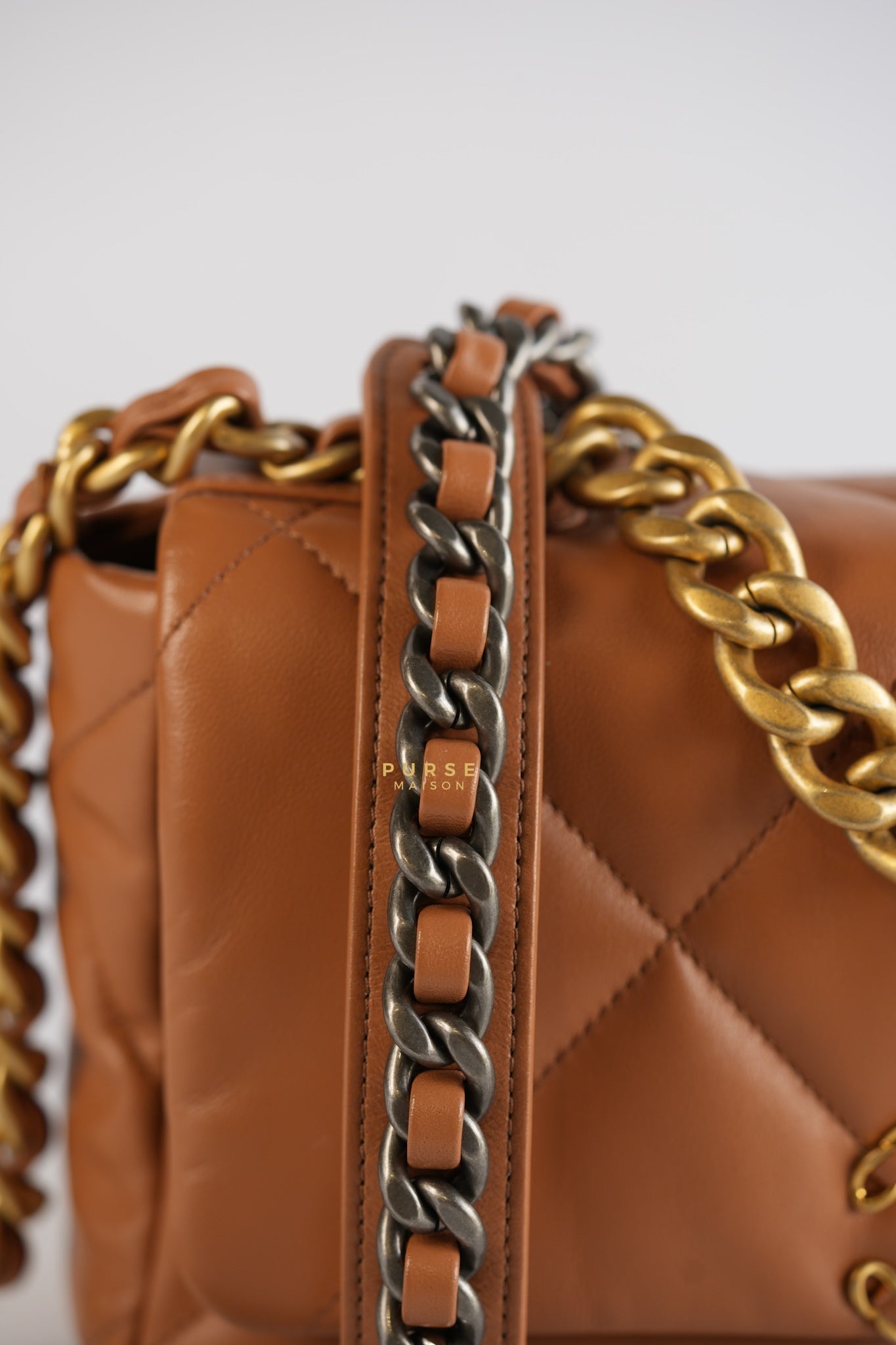 C19 Small in Caramel Lambskin Leather & Mixed Hardware (Microchip) | Purse Maison Luxury Bags Shop