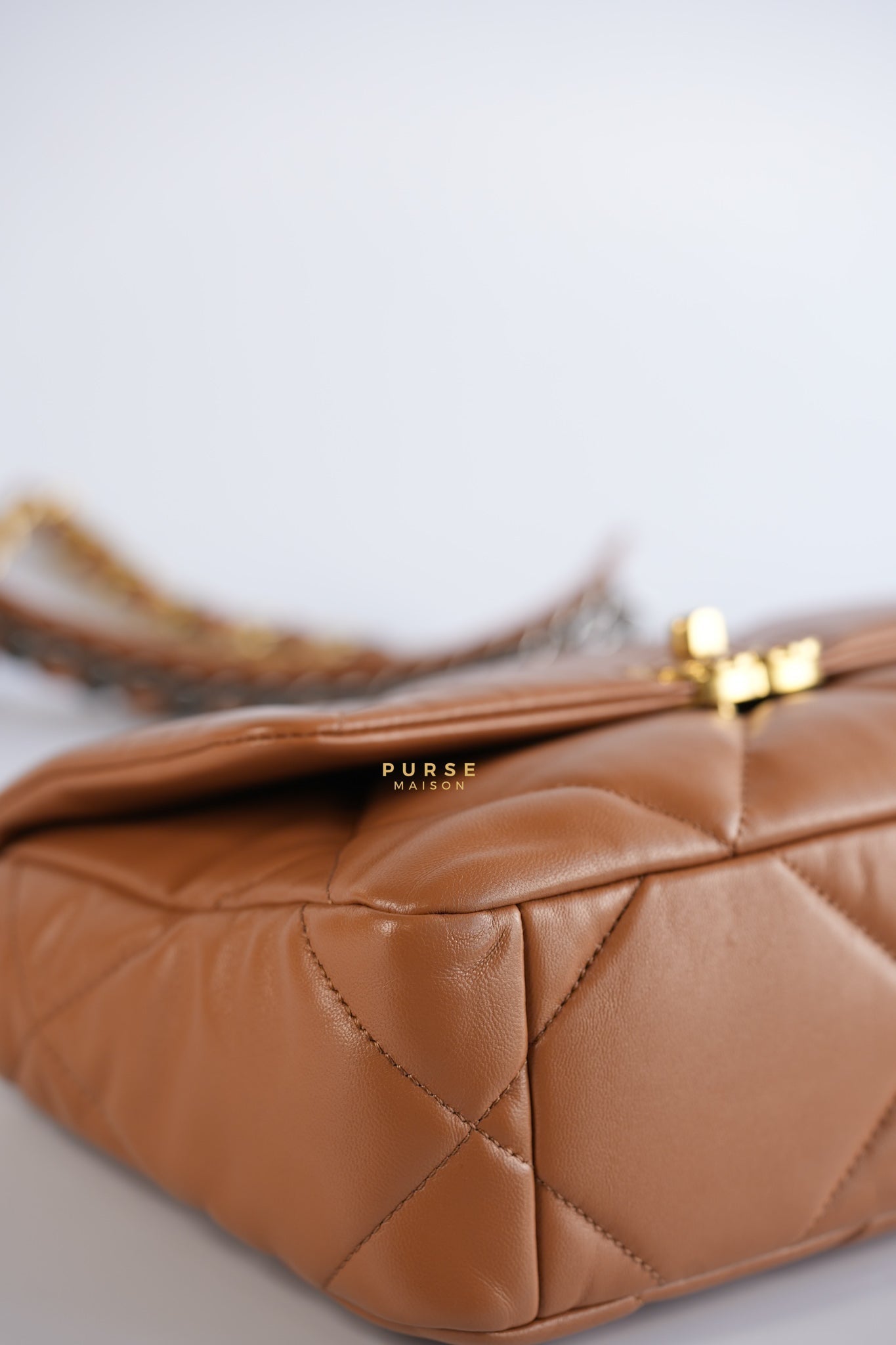 C19 Small in Caramel Lambskin Leather & Mixed Hardware (Microchip) | Purse Maison Luxury Bags Shop