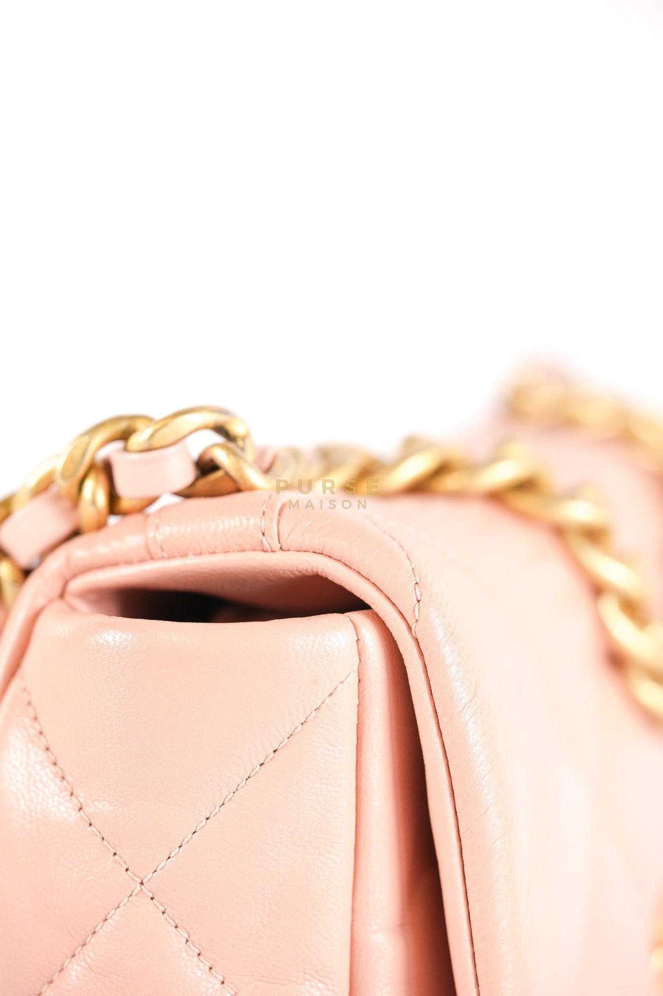 19 Small in Pink Quilted Lambskin Leather and Mixed Hardware Series 29 | Purse Maison Luxury Bags Shop