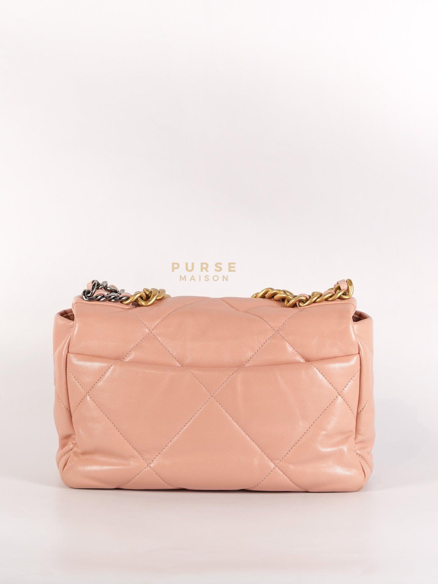 19 Small in Pink Quilted Lambskin Leather and Mixed Hardware Series 29 | Purse Maison Luxury Bags Shop