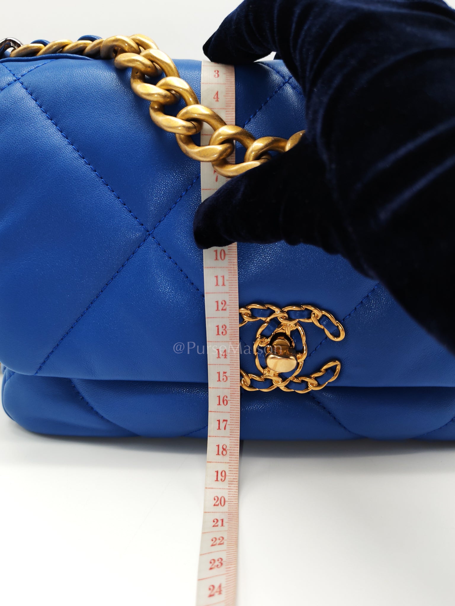 19 Small in Royal Blue Quilted Lambskin Leather and Mixed Hardware (Microchip) | Purse Maison Luxury Bags Shop