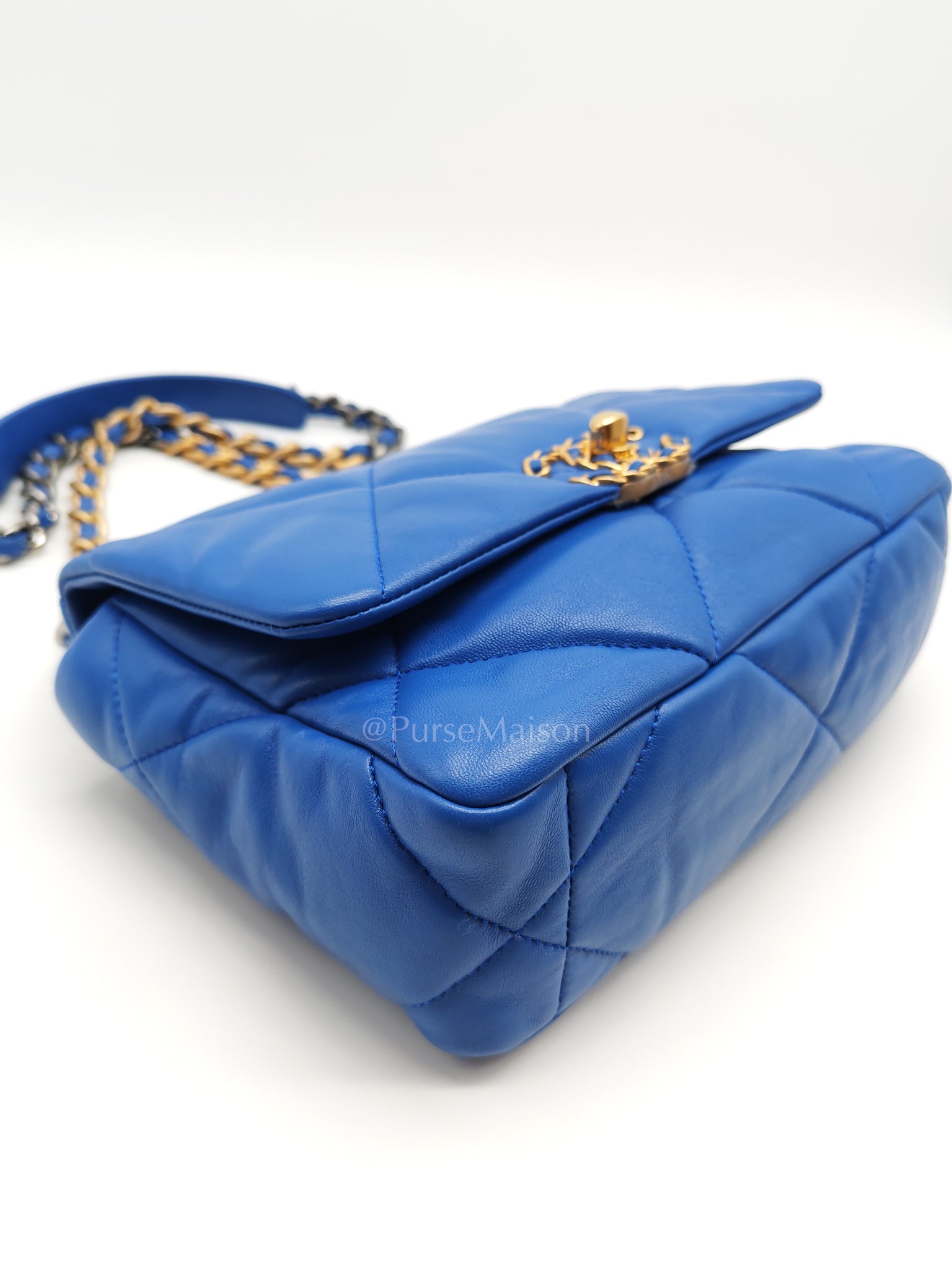 19 Small in Royal Blue Quilted Lambskin Leather and Mixed Hardware (Microchip) | Purse Maison Luxury Bags Shop