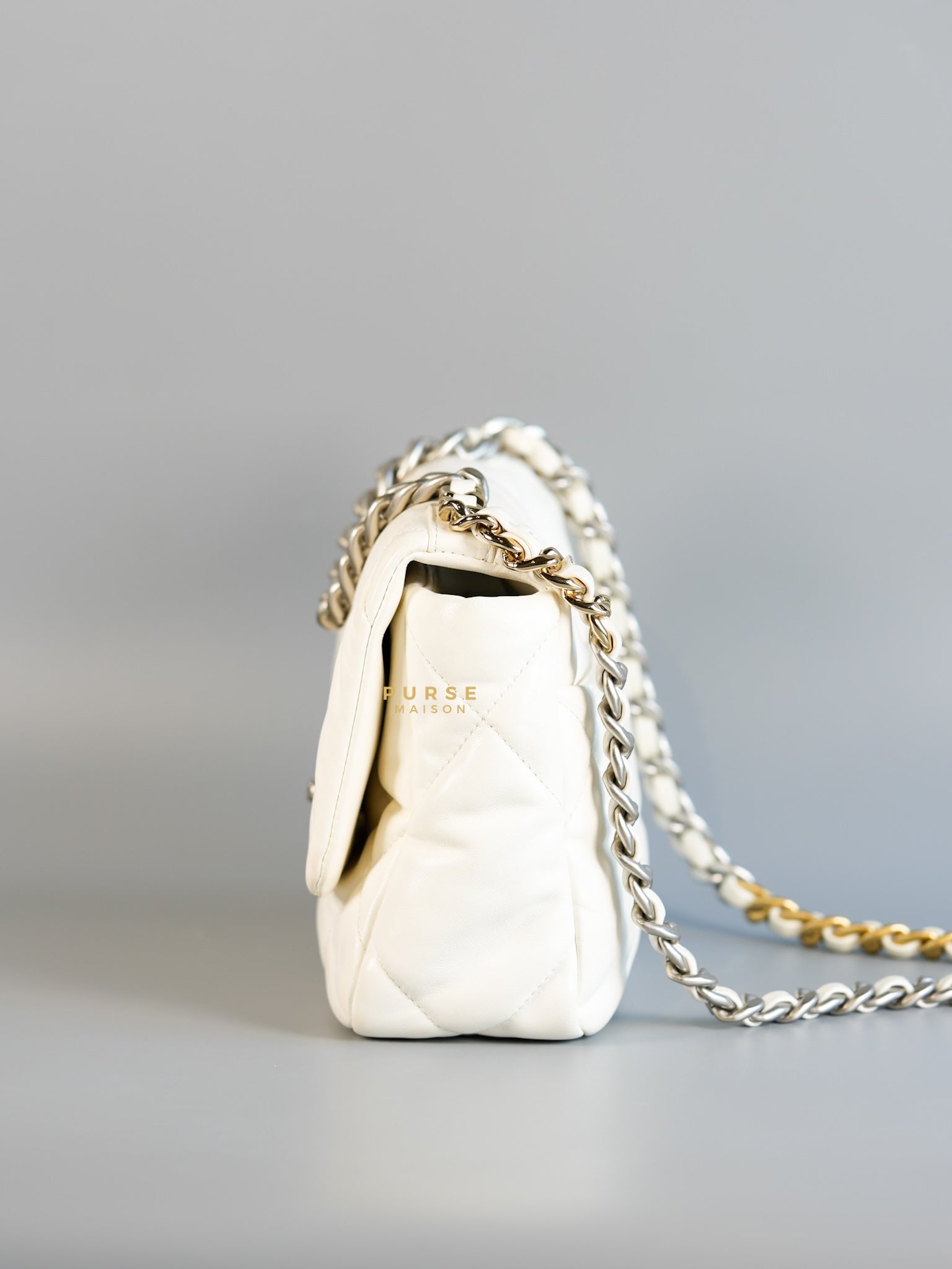 C19 Small in White Lambskin Leather & Mixed Hardware (Microchip) | Purse Maison Luxury Bags Shop