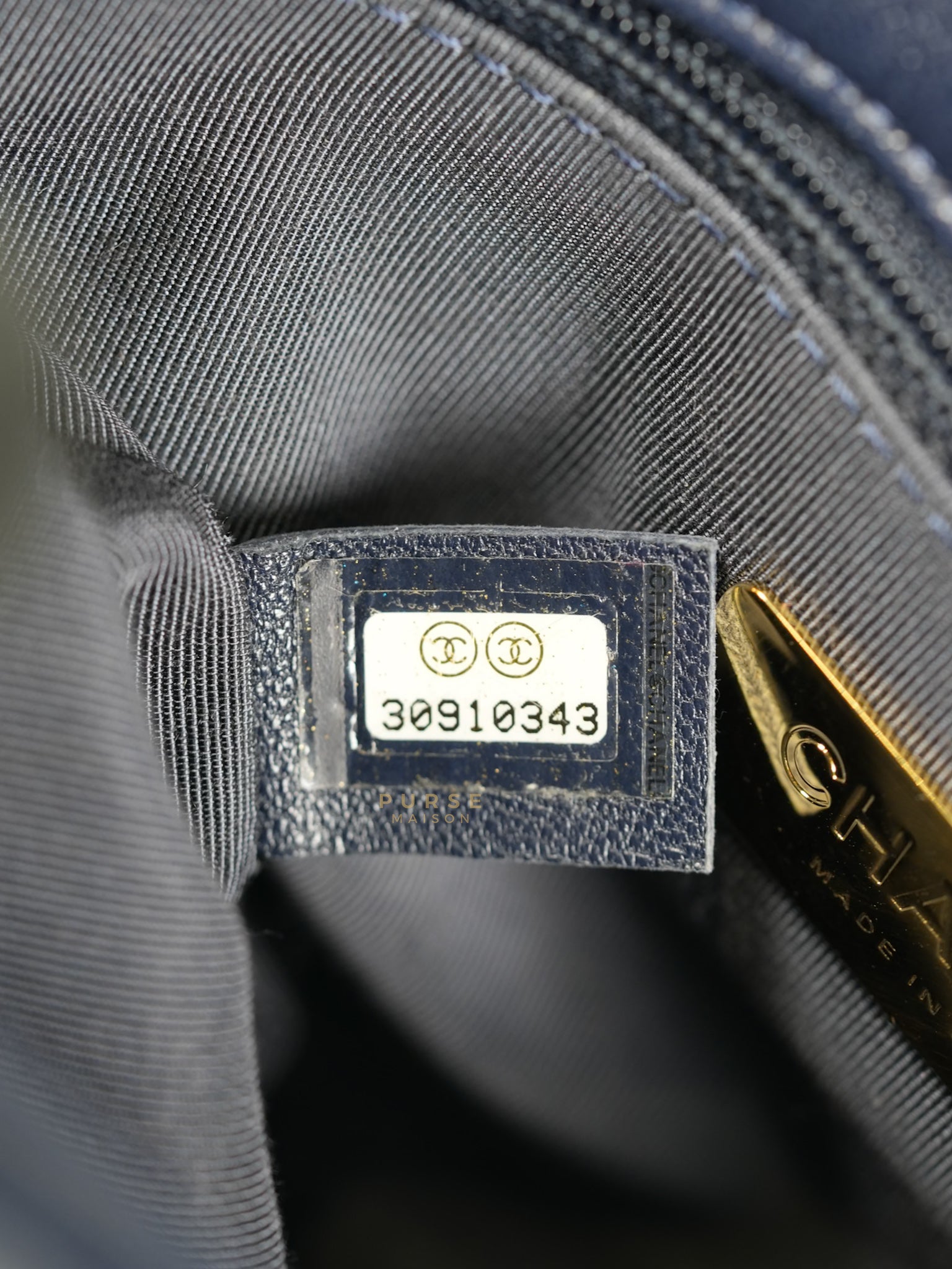 19 Small Navy Blue Lambskin Leather Mix Hardware Series 30 | Purse Maison Luxury Bags Shop