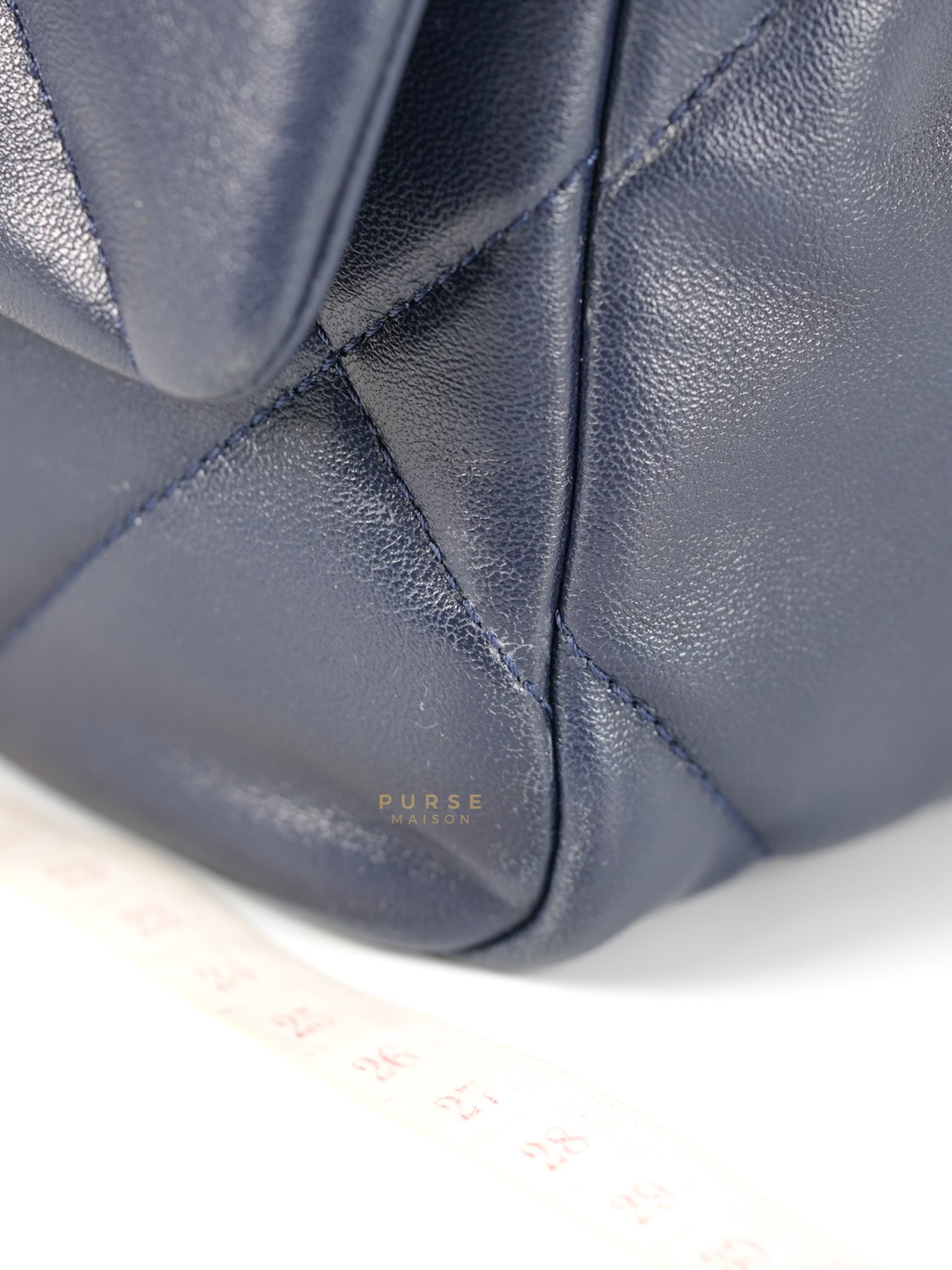 19 Small Navy Blue Lambskin Leather Mix Hardware Series 30 | Purse Maison Luxury Bags Shop
