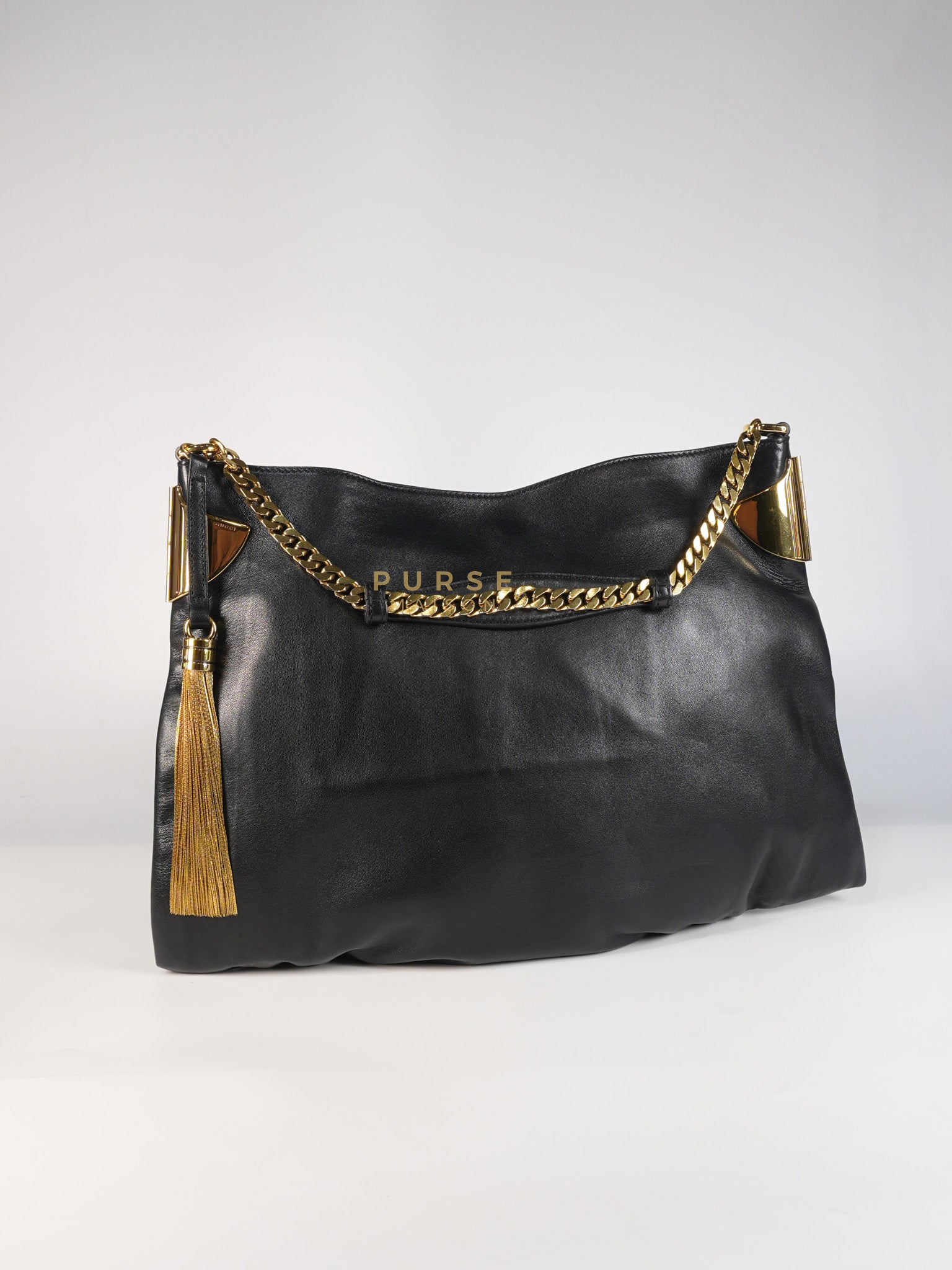 1970 Shoulder Bag in Black Calfskin Leather & Gold Hardware | Purse Maison Luxury Bags Shop