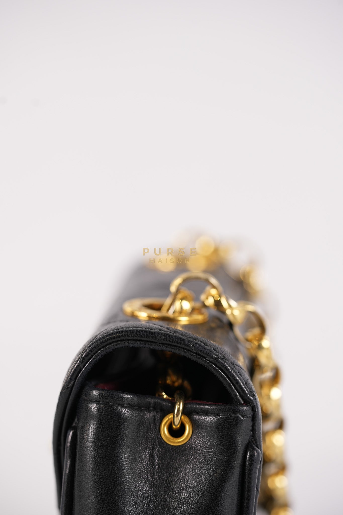 1992 Diamond Mini Bag in Black Quilted Lambskin Leather & Gold Hardware Series 23 | Purse Maison Luxury Bags Shop