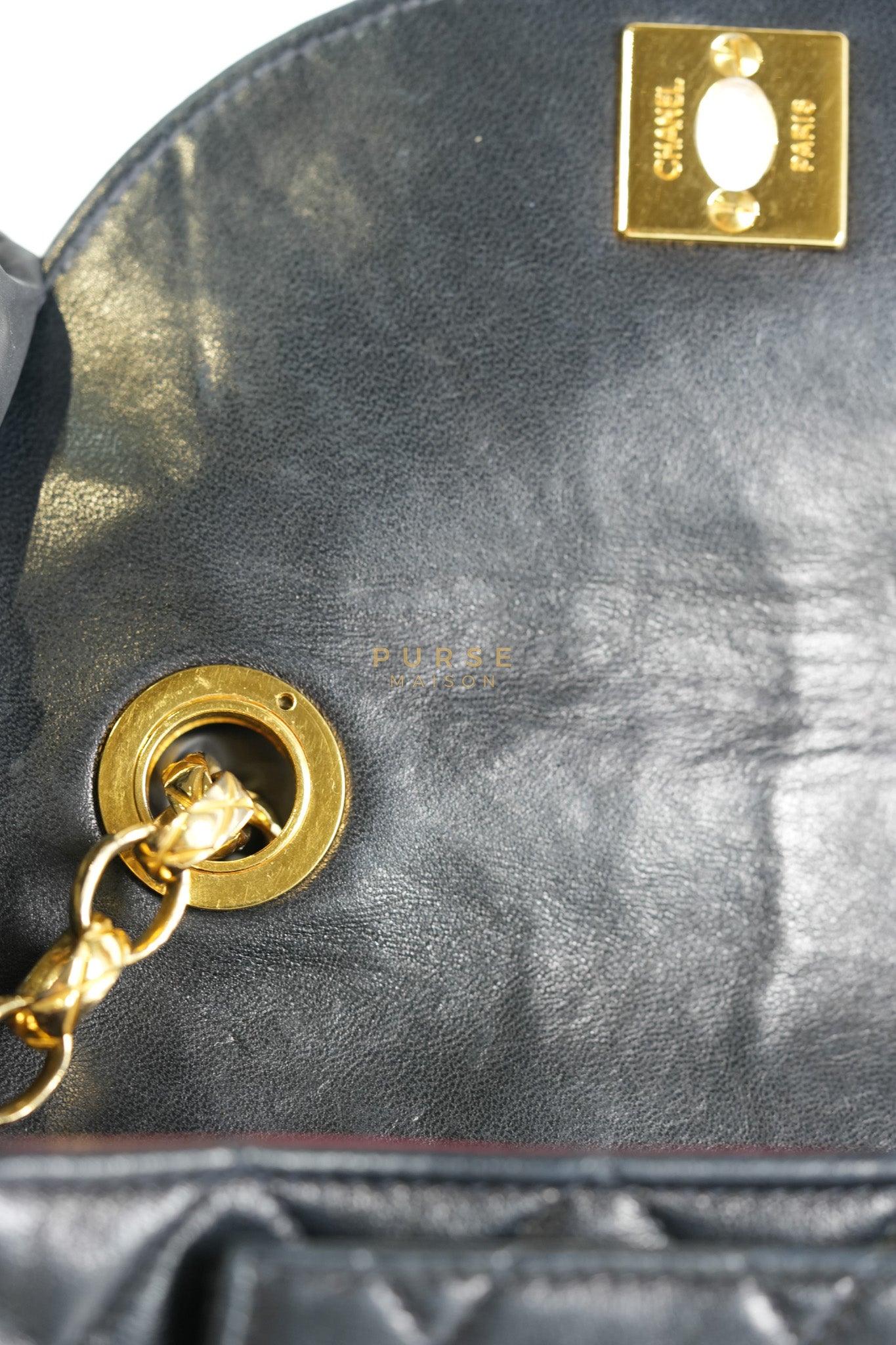 1992 Diamond Mini Bag in Black Quilted Lambskin Leather & Gold Hardware Series 23 | Purse Maison Luxury Bags Shop