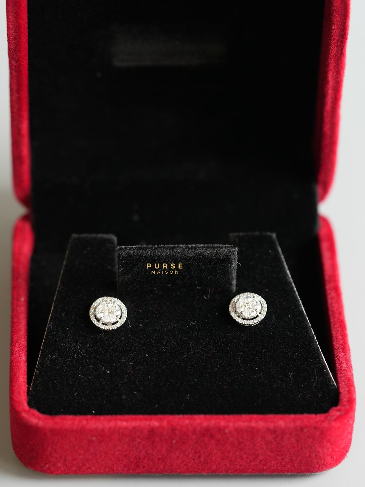 1.13 White Brilliant/Step Princess & Marquise Diamond Earrings | Purse Maison Luxury Bags Shop