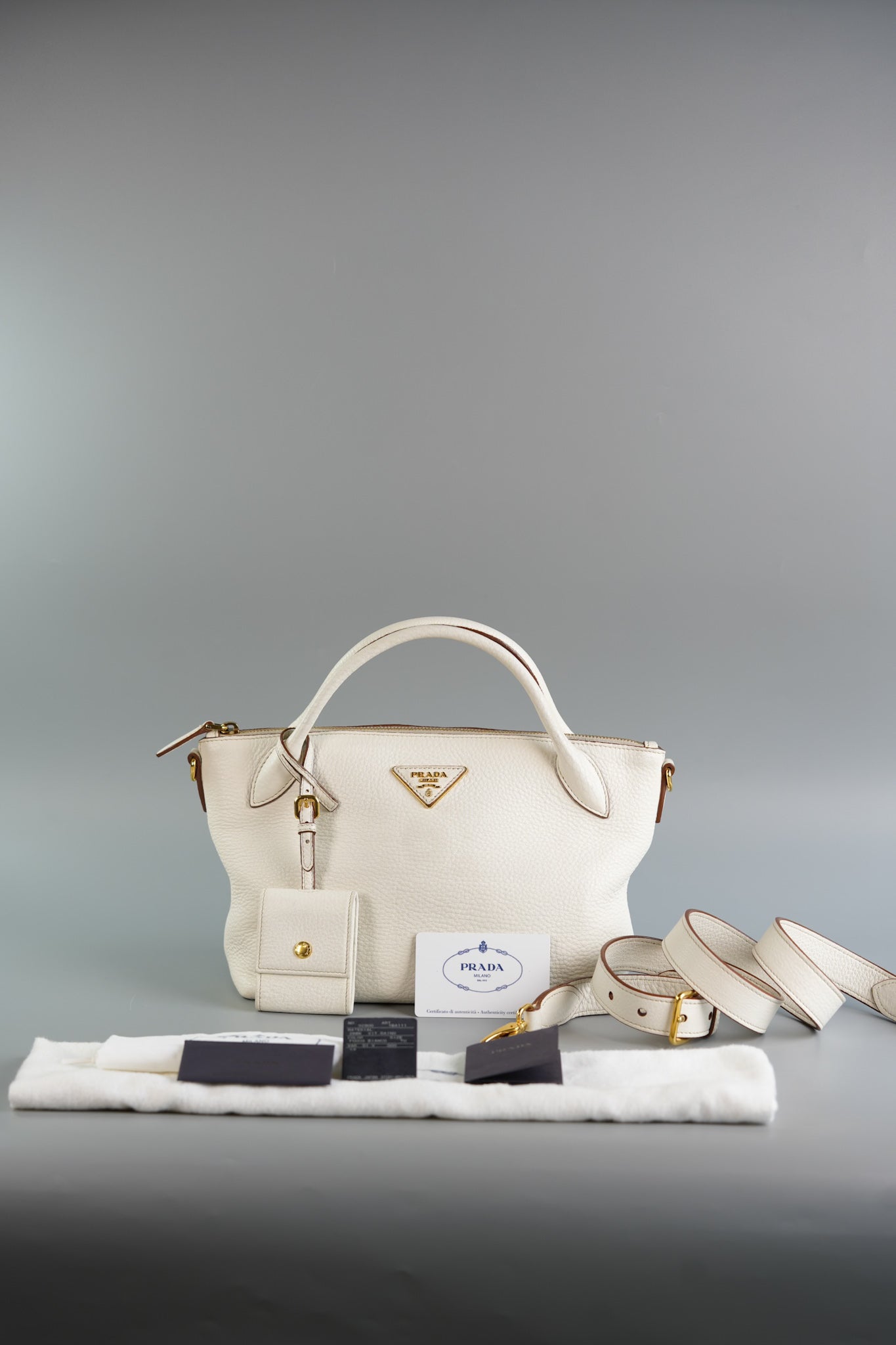 1BA111 Vitello Daino Bianca (White) Satchel Bag | Purse Maison Luxury Bags Shop