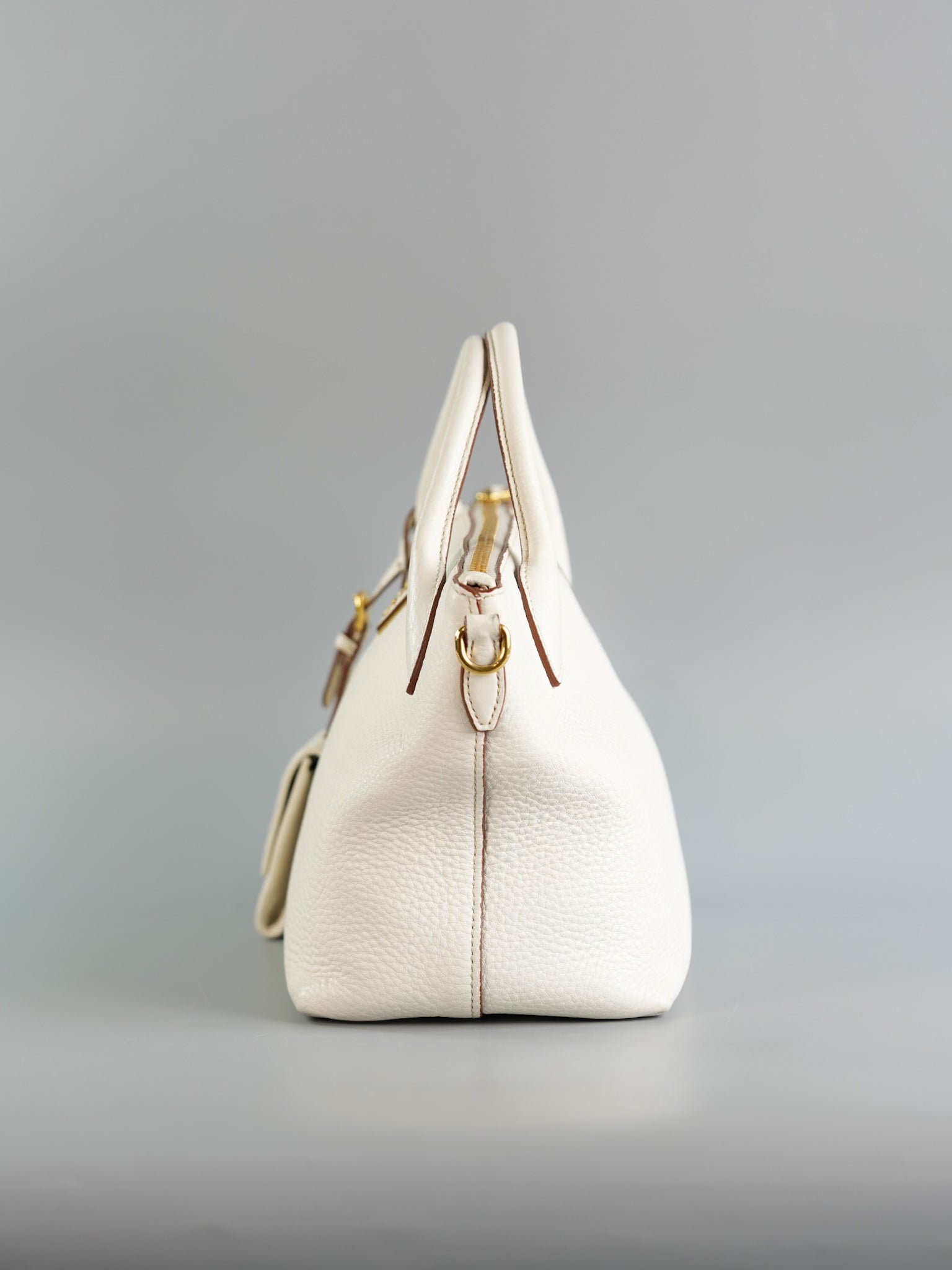 1BA111 Vitello Daino Bianca (White) Satchel Bag | Purse Maison Luxury Bags Shop