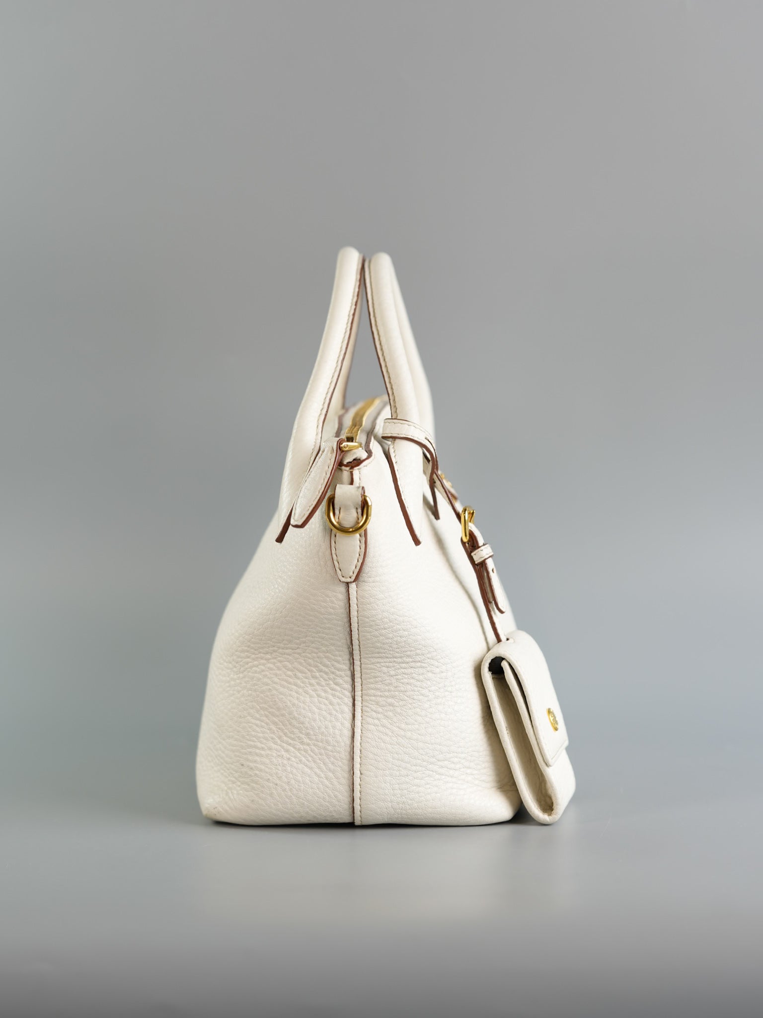 1BA111 Vitello Daino Bianca (White) Satchel Bag | Purse Maison Luxury Bags Shop