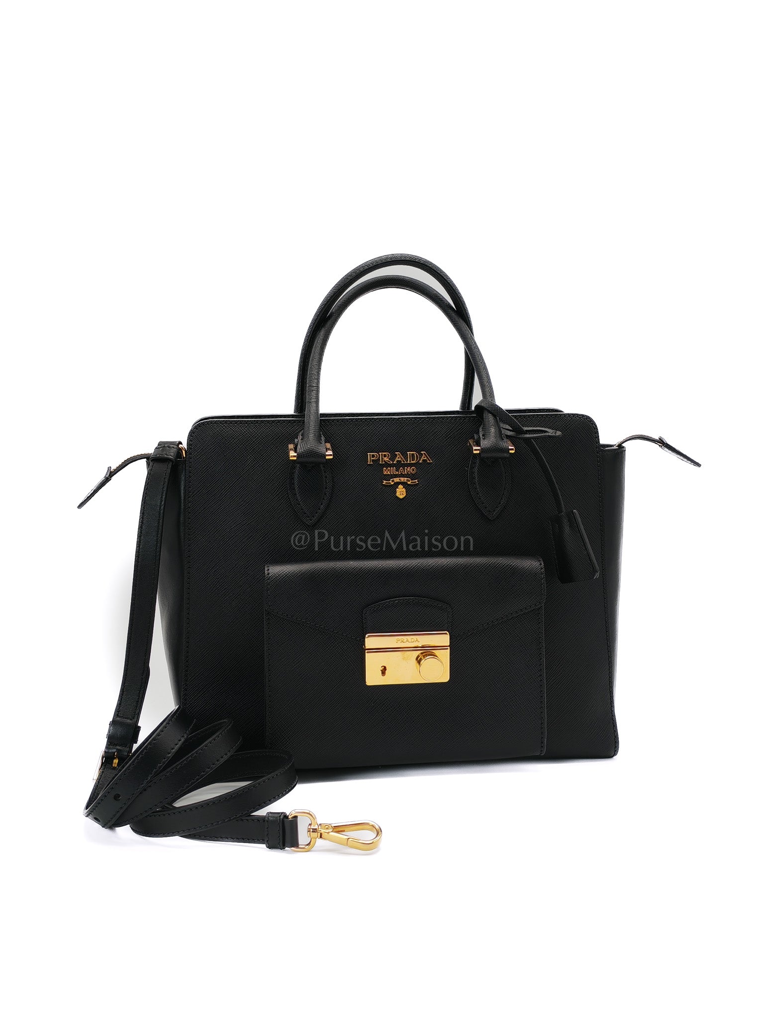 1BA189 Borsa A Mano in Black Saffiano Crossbody Bag | Purse Maison Luxury Bags Shop