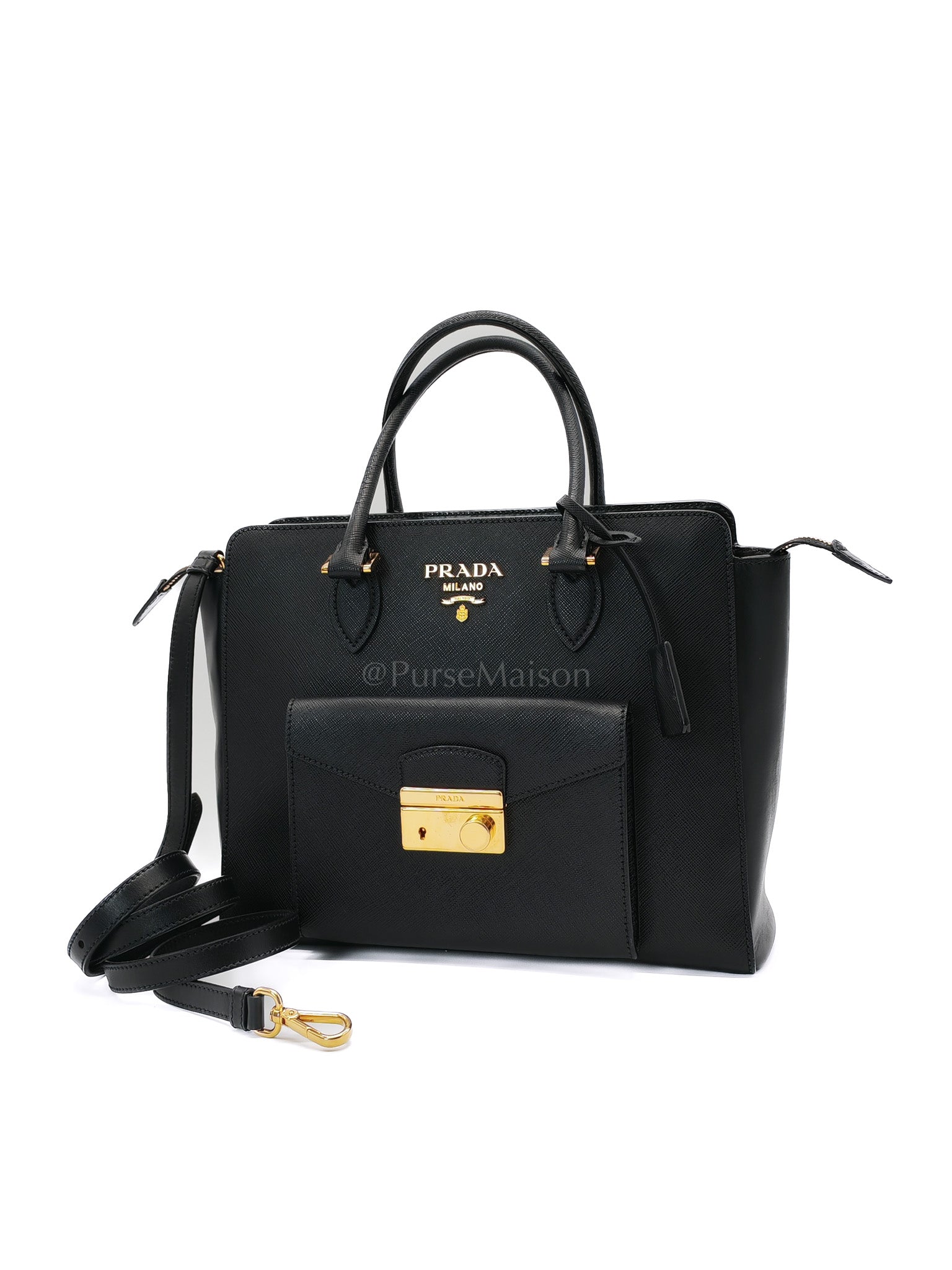 1BA189 Borsa A Mano in Black Saffiano Crossbody Bag | Purse Maison Luxury Bags Shop