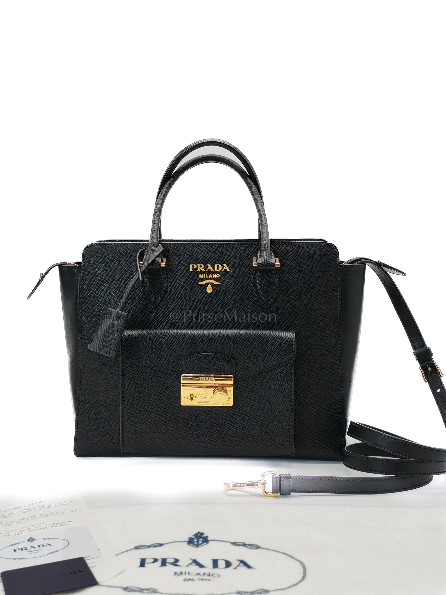1BA189 Borsa A Mano in Black Saffiano Crossbody Bag | Purse Maison Luxury Bags Shop