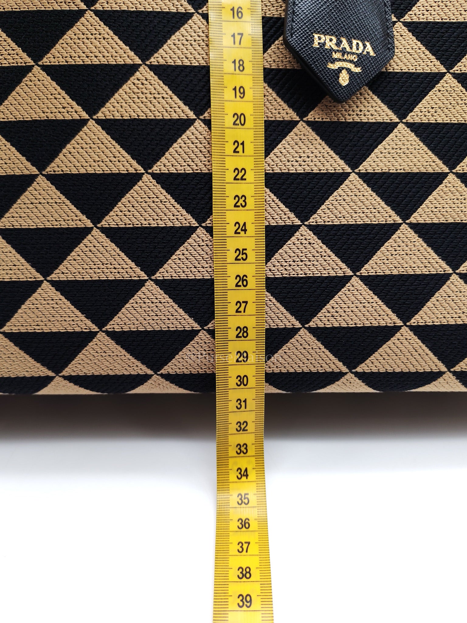 1BA356 Jacquard Triangolo Symbole Canvas Tote Bag | Purse Maison Luxury Bags Shop