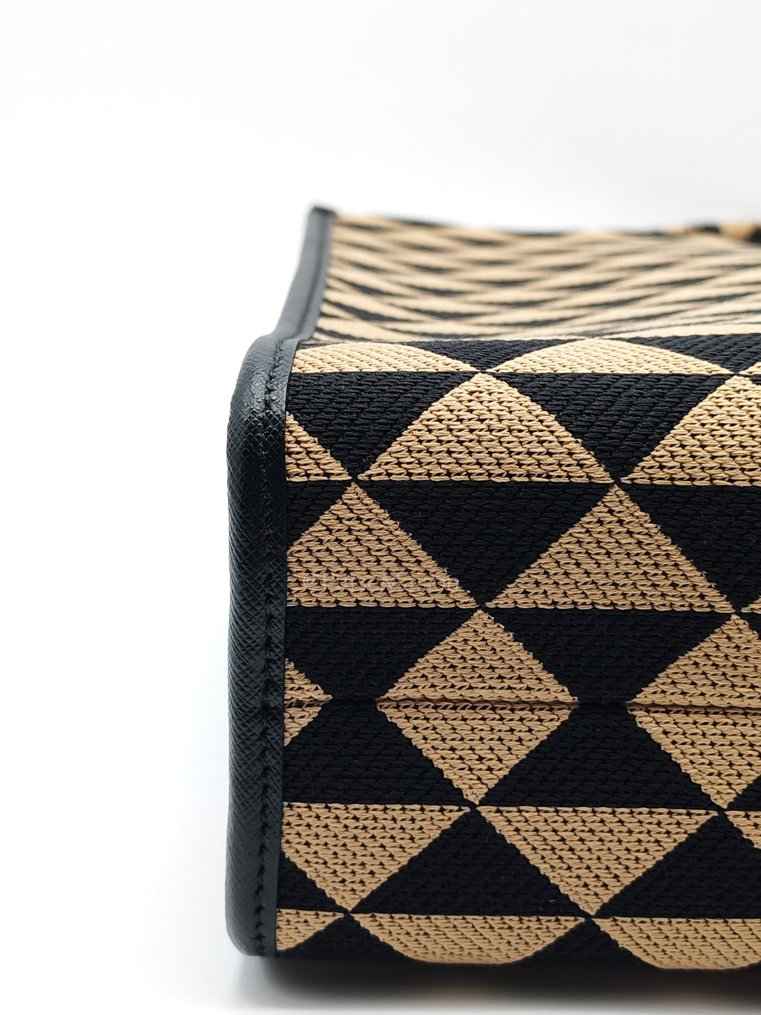 1BA356 Jacquard Triangolo Symbole Canvas Tote Bag | Purse Maison Luxury Bags Shop