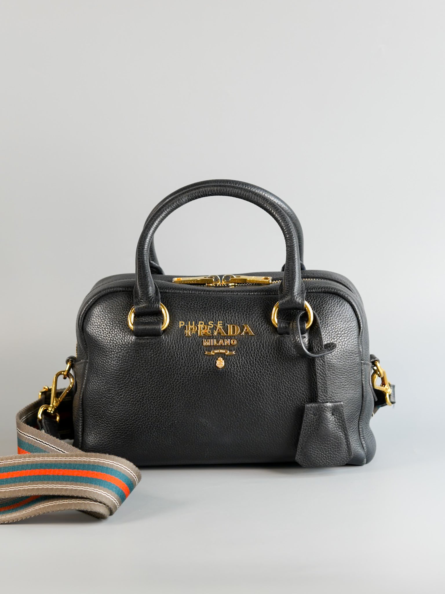 1BB108 Bauletto in Pelle Vitello Phenix Nero Bag | Purse Maison Luxury Bags Shop