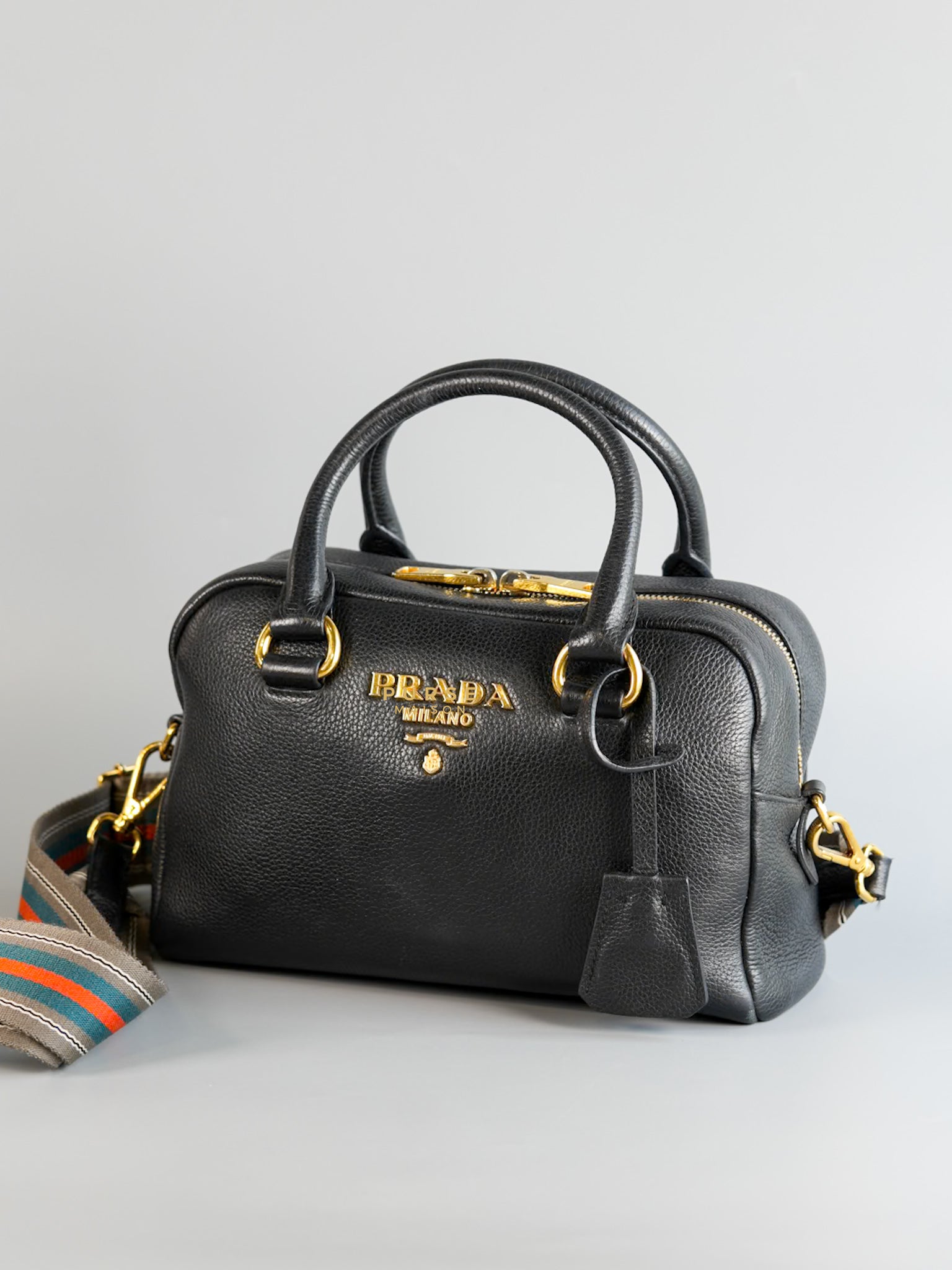 1BB108 Bauletto in Pelle Vitello Phenix Nero Bag | Purse Maison Luxury Bags Shop