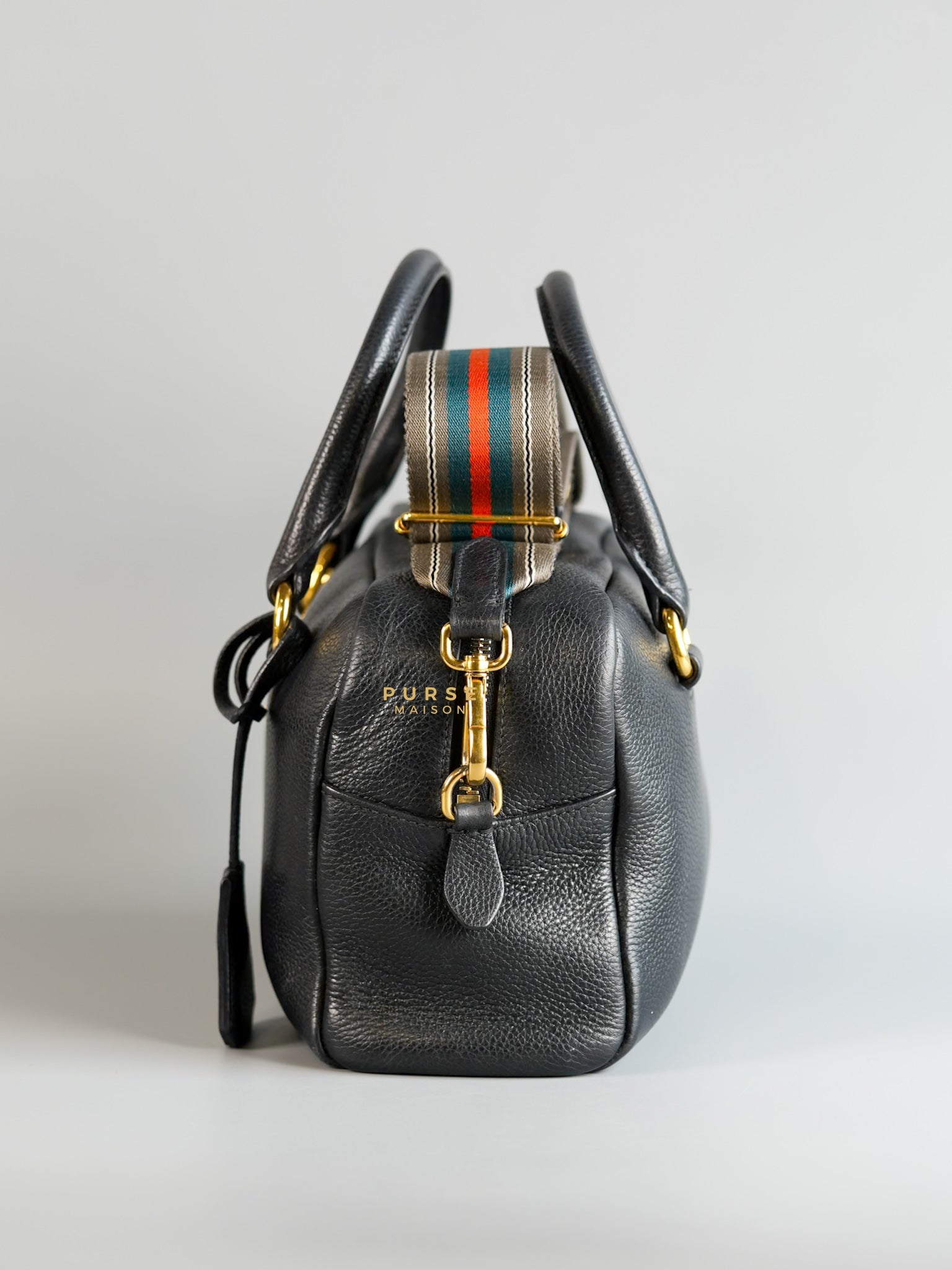 1BB108 Bauletto in Pelle Vitello Phenix Nero Bag | Purse Maison Luxury Bags Shop