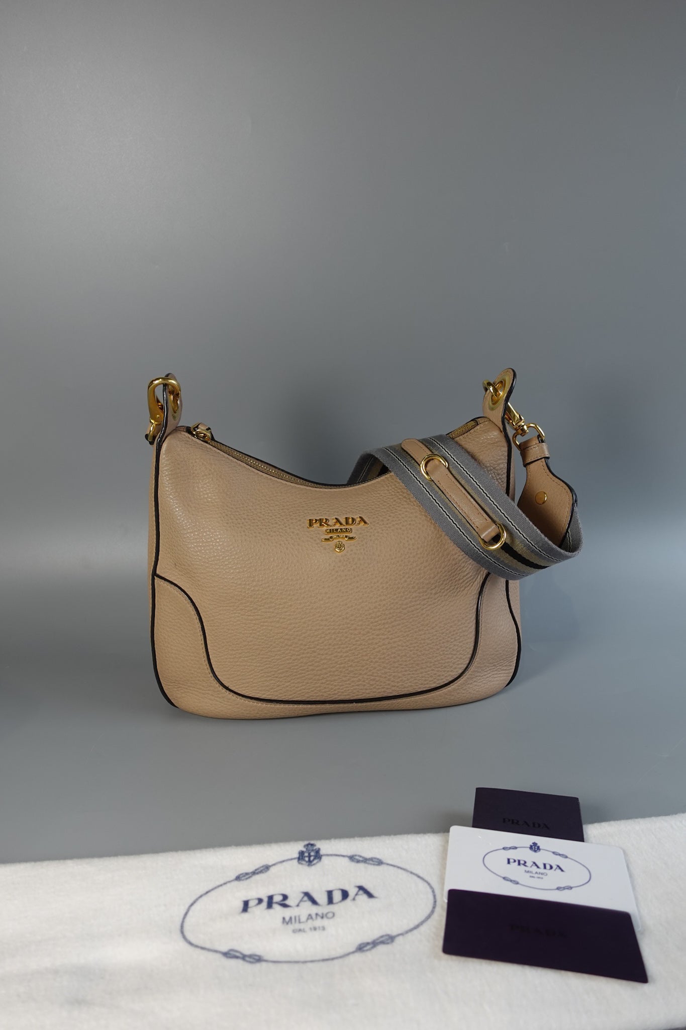 1BC052 Vitello Phenix Cammeo Leather and Gold Hardware Bag | Purse Maison Luxury Bags Shop