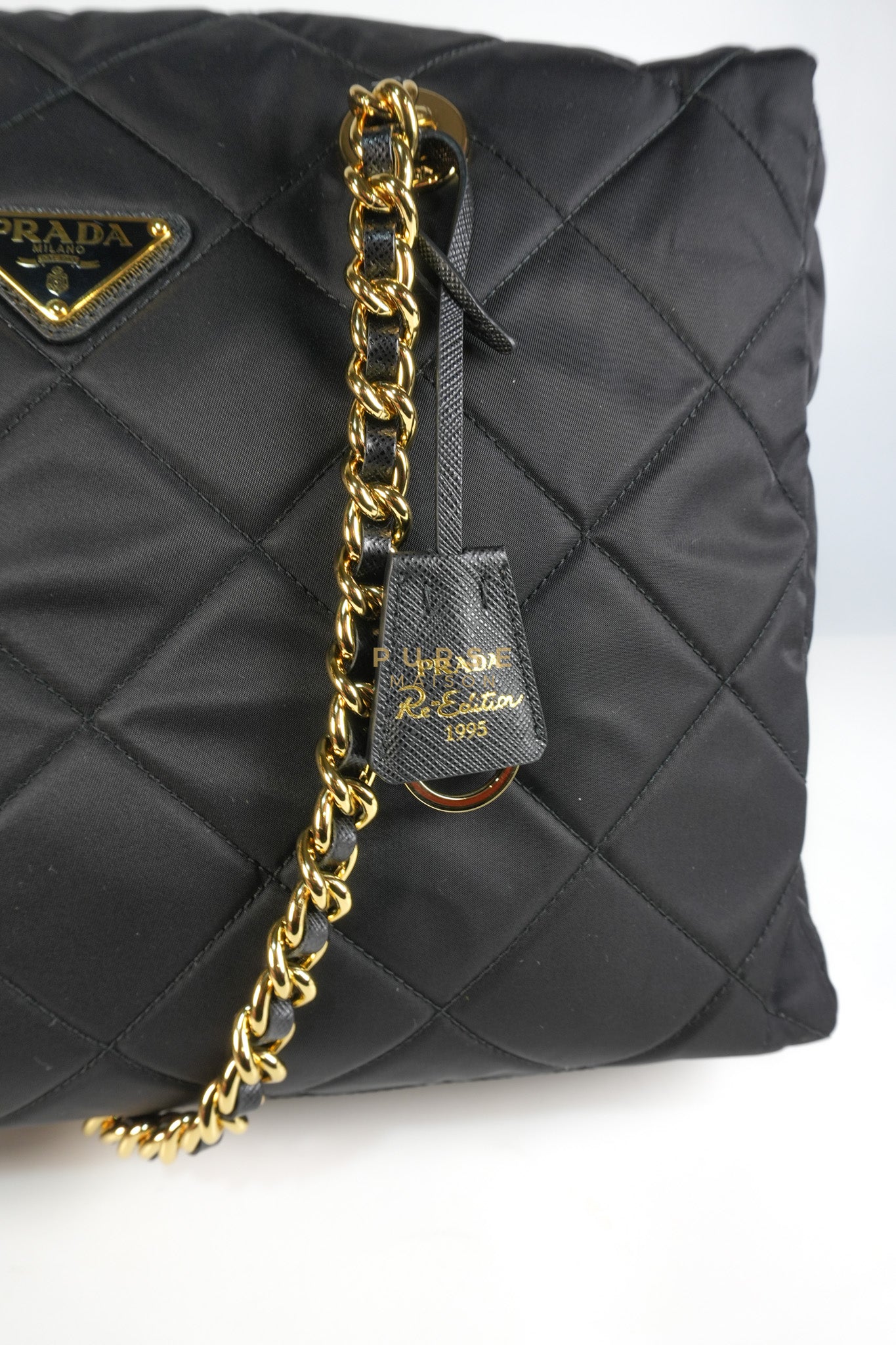 1BG467 Re-Edition 1995 Black Re-Nylon Large Tote Bag | Purse Maison Luxury Bags Shop