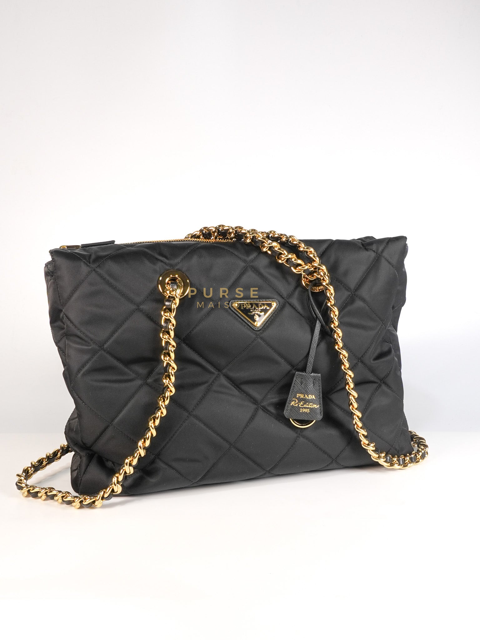 1BG467 Re-Edition 1995 Black Re-Nylon Large Tote Bag | Purse Maison Luxury Bags Shop