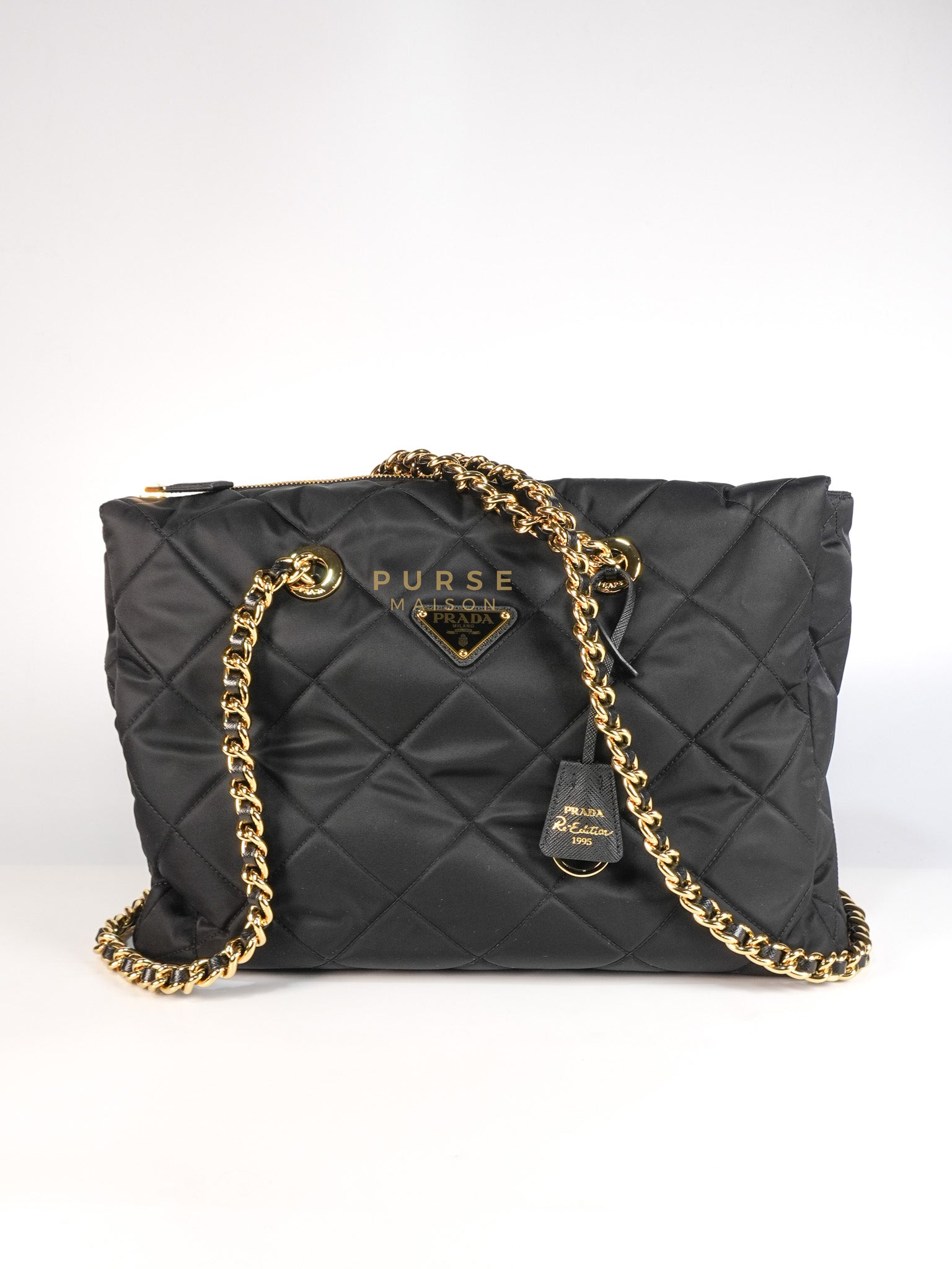 1BG467 Re-Edition 1995 Black Re-Nylon Large Tote Bag | Purse Maison Luxury Bags Shop