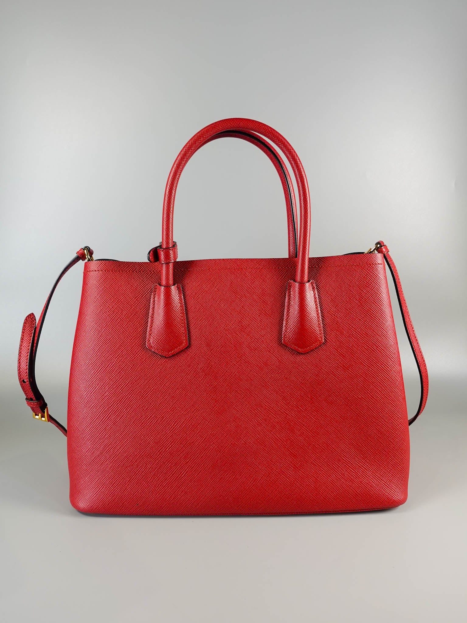 1BG775 Saffiano Cuir Leather Double Bag (Red) | Purse Maison Luxury Bags Shop