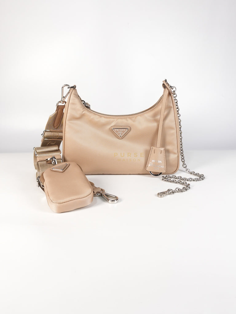 1BH204 Re-edition 2005 Multi Pochette in Cammeo Tessuto and Saffiano Leather | Purse Maison Luxury Bags Shop