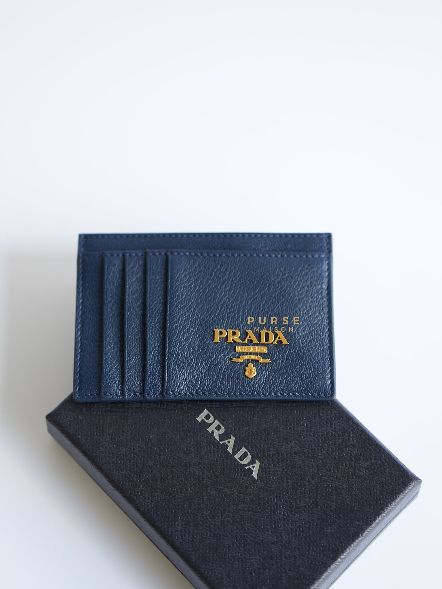 1MC053 Portacarte Card Holder (Navy Blue) | Purse Maison Luxury Bags Shop