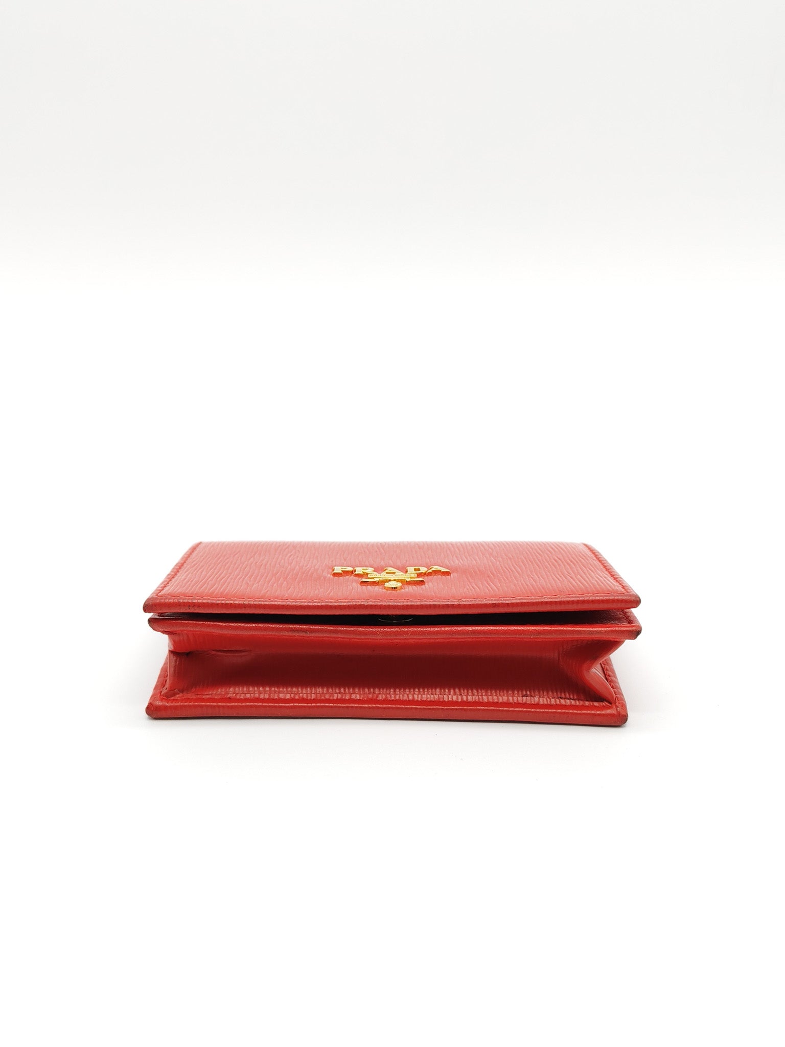 1MC122 Card Holder in Red Vitello Move Leather | Purse Maison Luxury Bags Shop