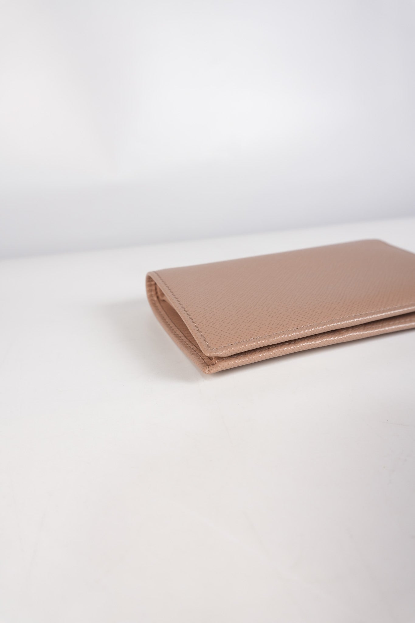 1MV020 Card Holder in Cipria/Beige Saffiano Leather | Purse Maison Luxury Bags Shop