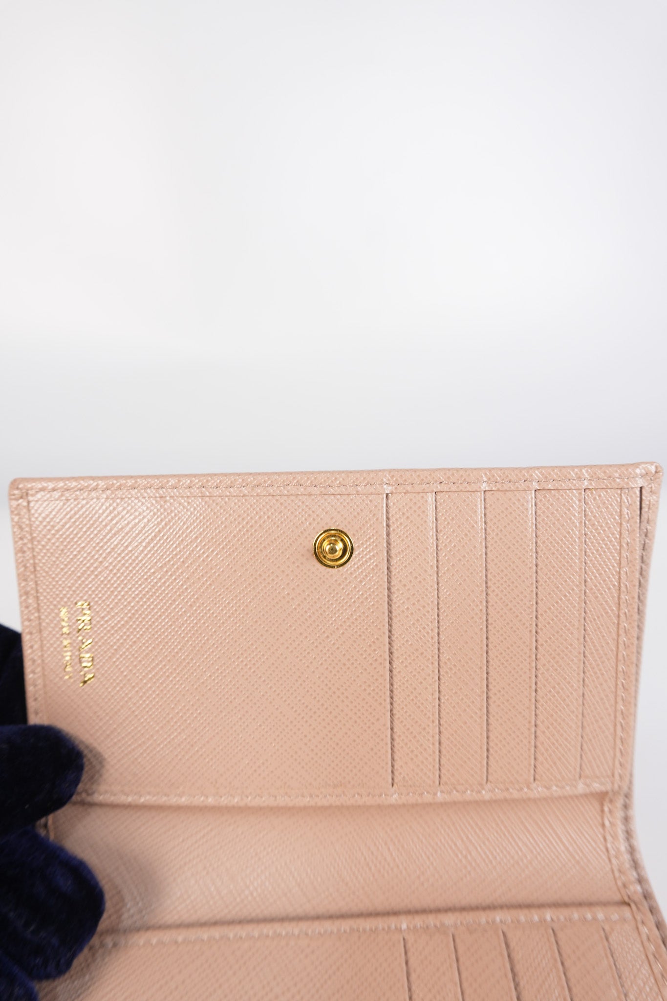 1MV020 Card Holder in Cipria/Beige Saffiano Leather | Purse Maison Luxury Bags Shop