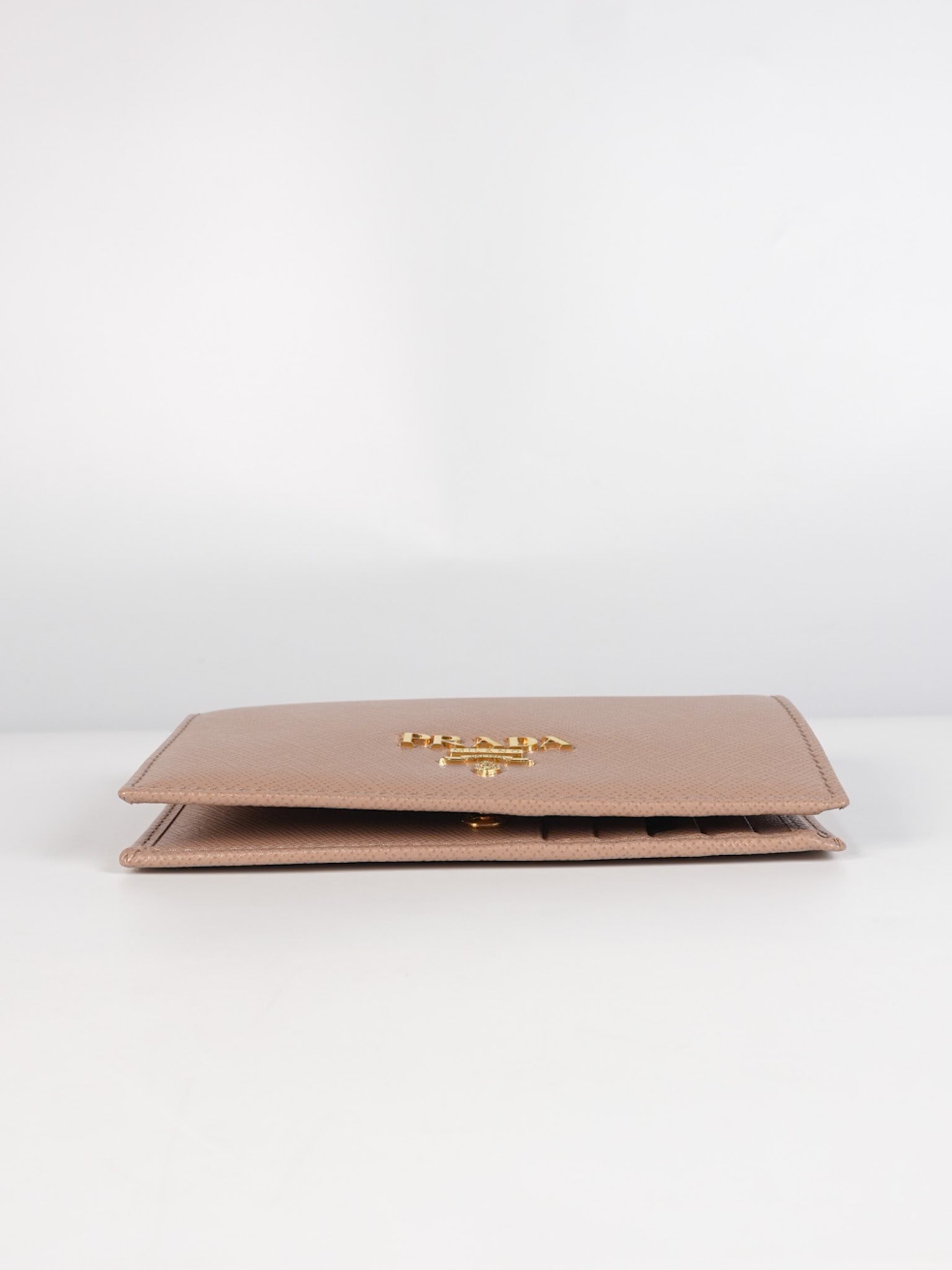 1MV020 Card Holder in Cipria/Beige Saffiano Leather | Purse Maison Luxury Bags Shop