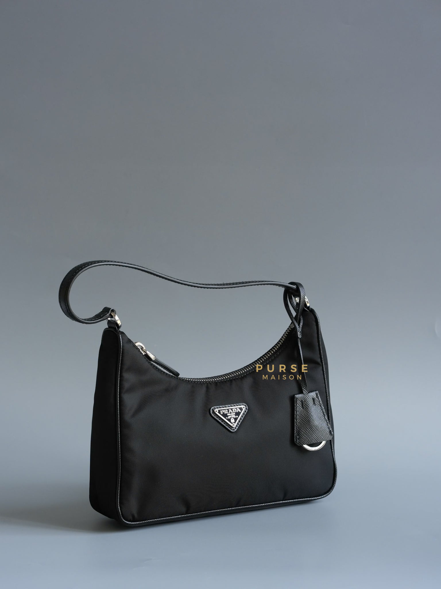 1NE204 Re-edition 2005 Black Tessuto Saffiano Shoulder Bag | Purse Maison Luxury Bags Shop