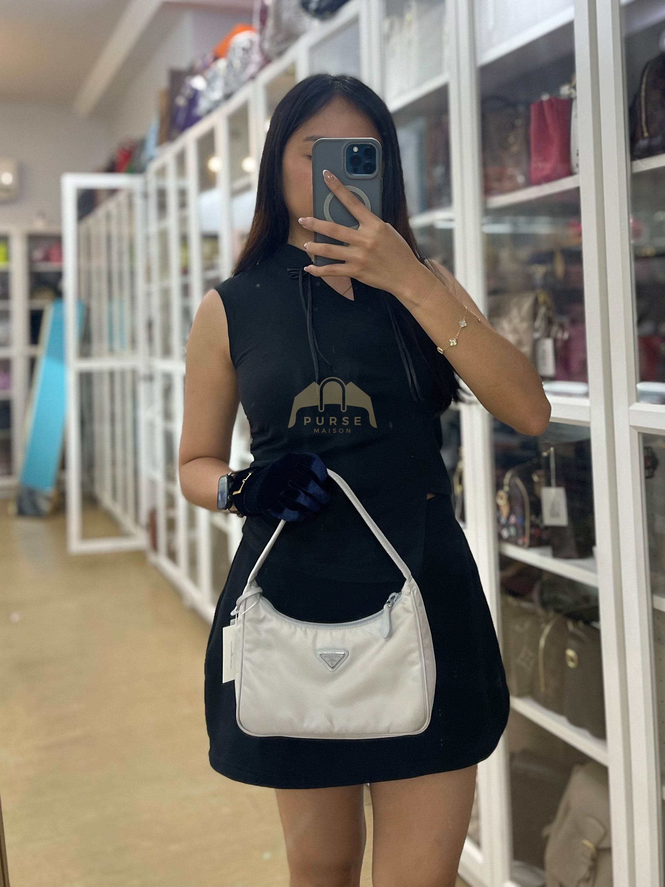 1NE515 Re-edition 2000 in Fiordaliso Tessuto Nylon | Purse Maison Luxury Bags Shop