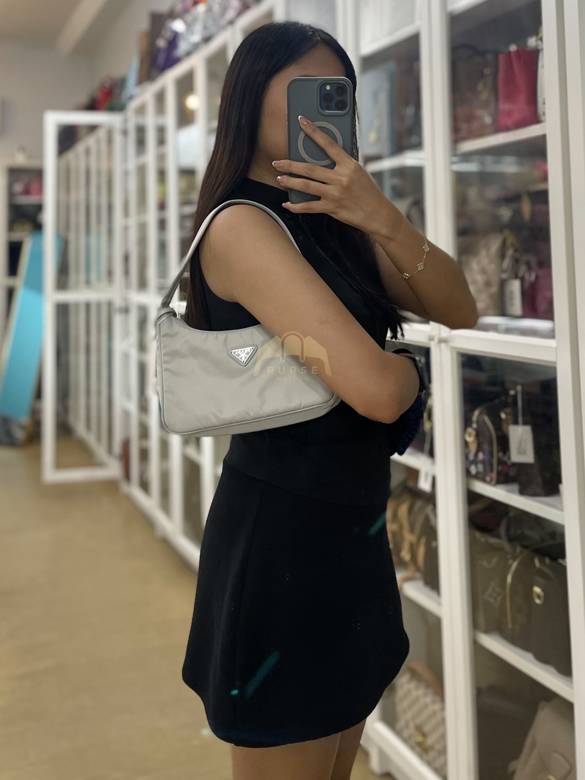 1NE515 Re-edition 2000 in Fiordaliso Tessuto Nylon | Purse Maison Luxury Bags Shop