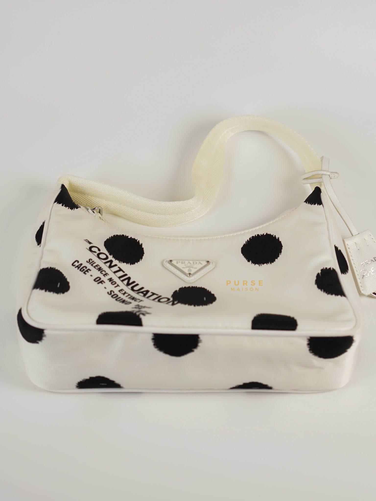 1NE515 Re-edition 2000 Polka-dot Tessuto Nylon White Bag | Purse Maison Luxury Bags Shop