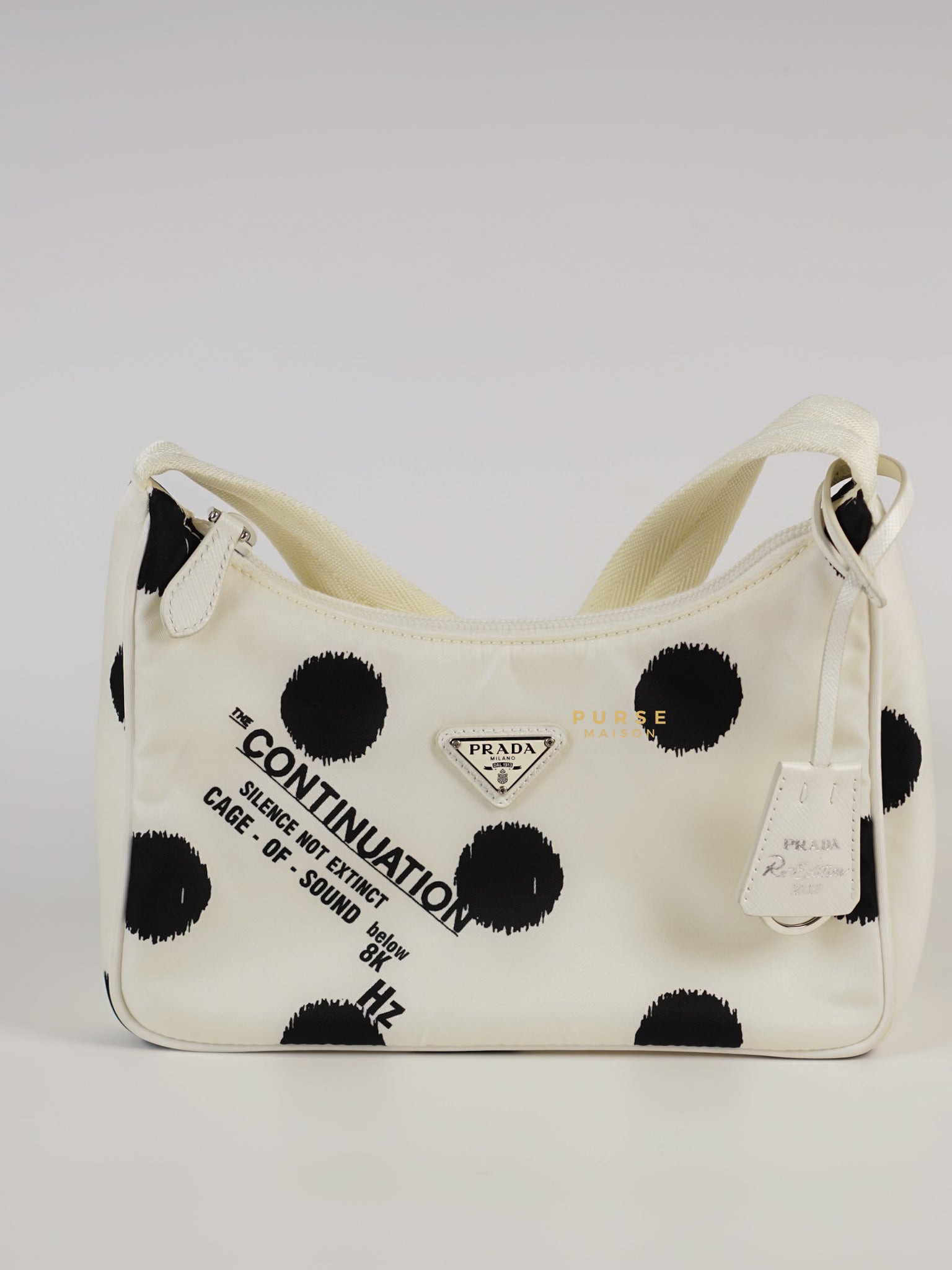 1NE515 Re-edition 2000 Polka-dot Tessuto Nylon White Bag | Purse Maison Luxury Bags Shop