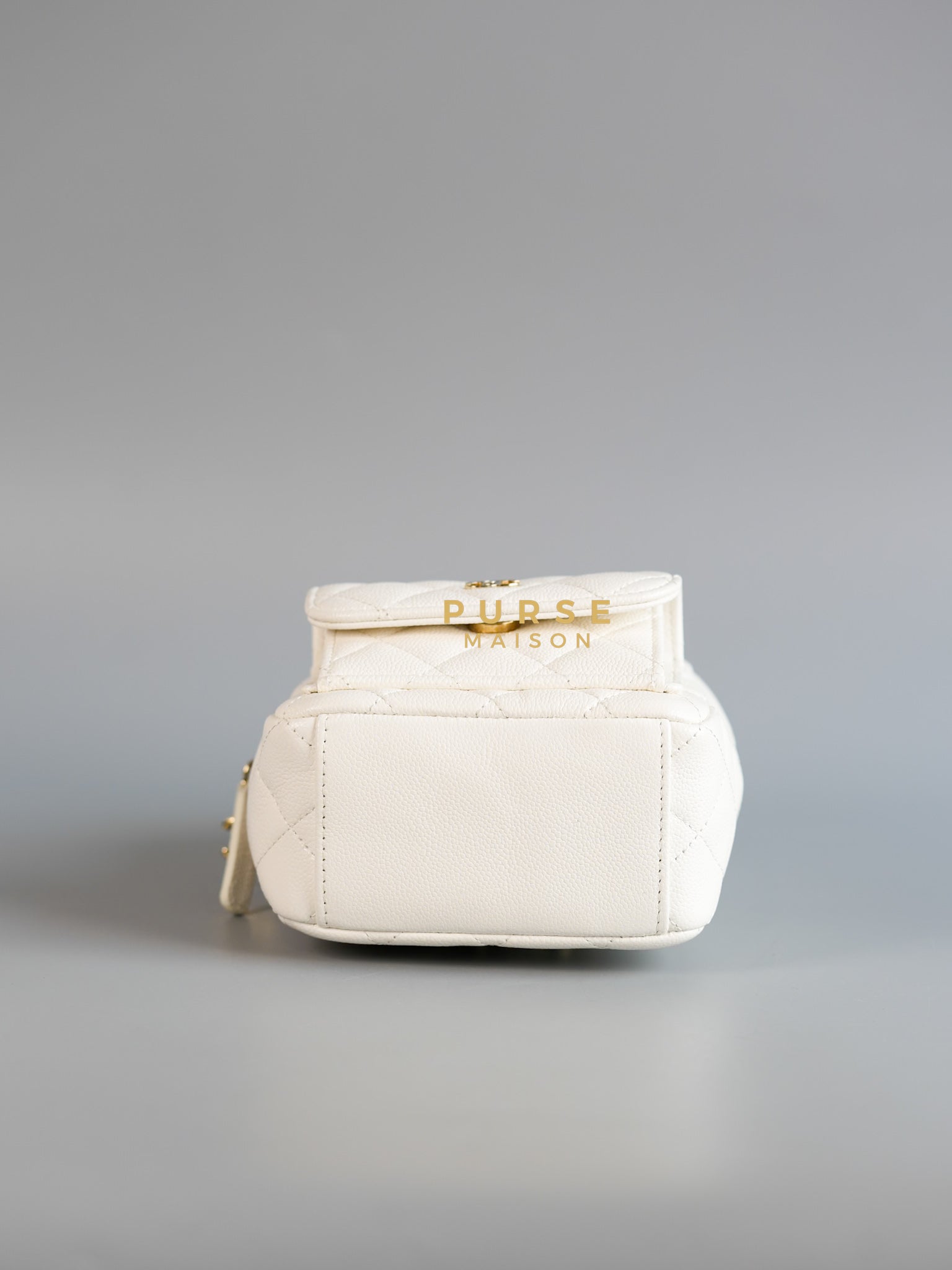 2024 Cruise Mini Backpack in White Caviar and Light Gold Hardware (Microchip) | Purse Maison Luxury Bags Shop