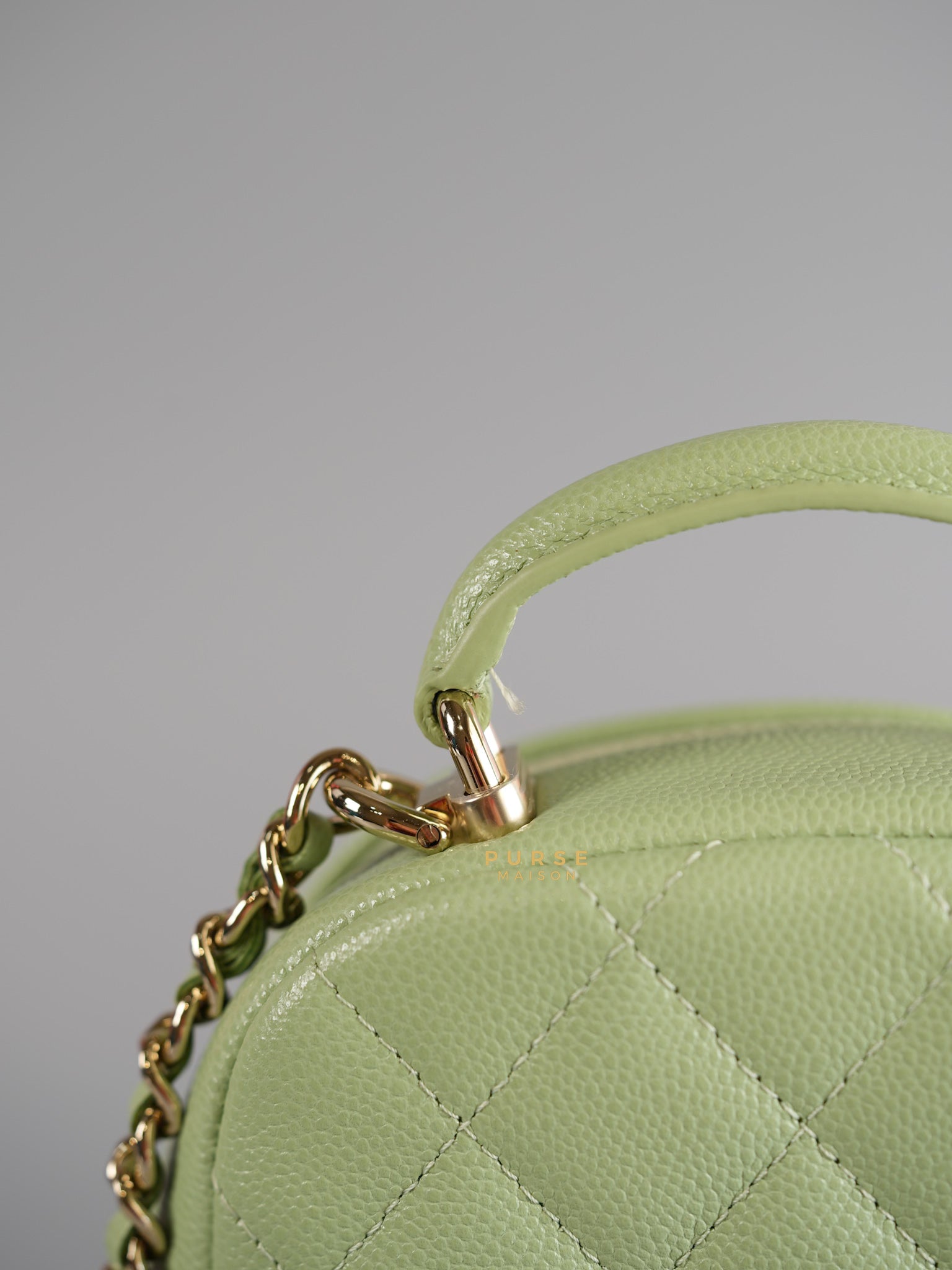 2024 Cruise Mini Backpack Sage Green Caviar and Light Gold Hardware (Microchip) | Purse Maison Luxury Bags Shop