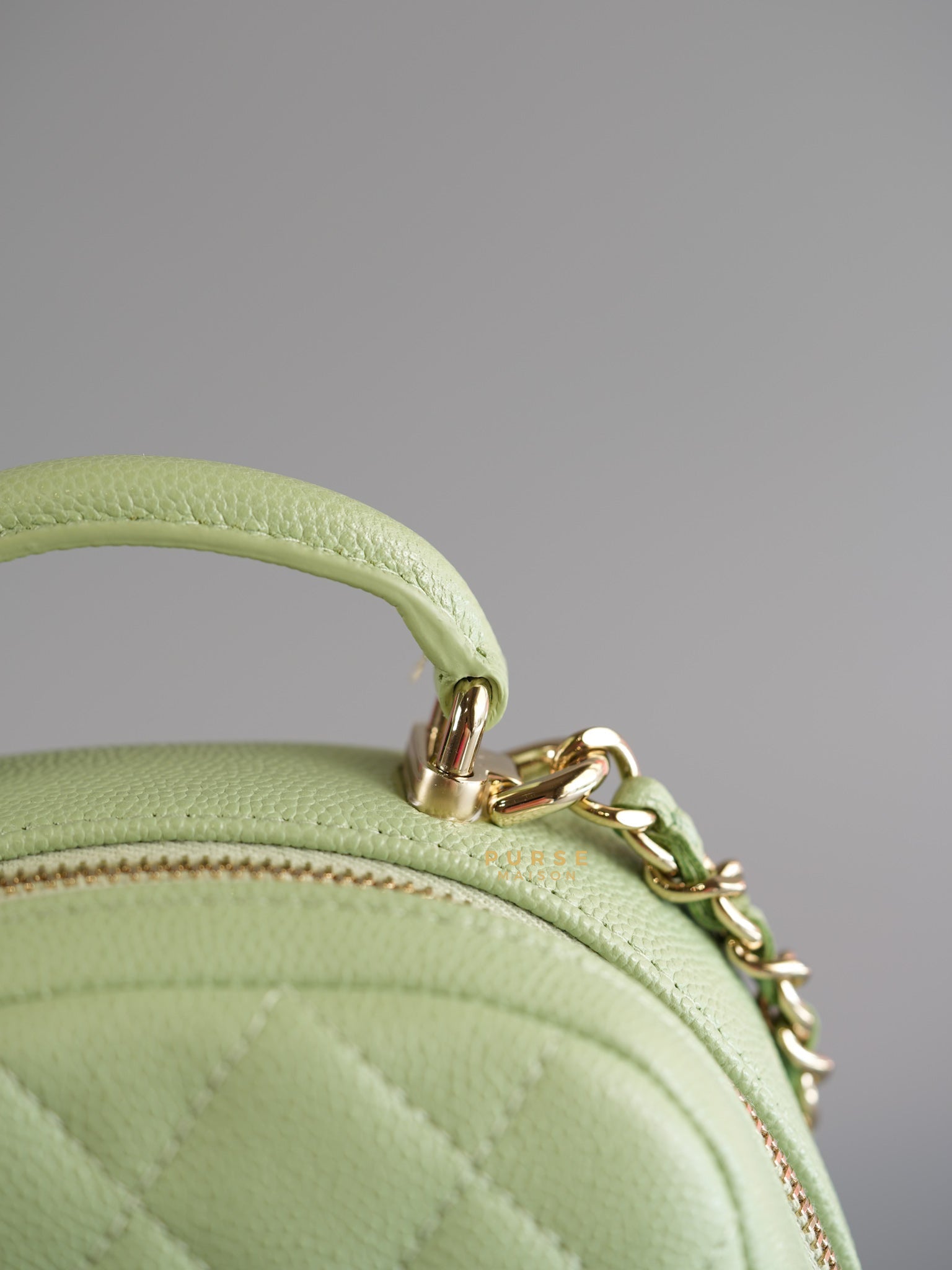 2024 Cruise Mini Backpack Sage Green Caviar and Light Gold Hardware (Microchip) | Purse Maison Luxury Bags Shop