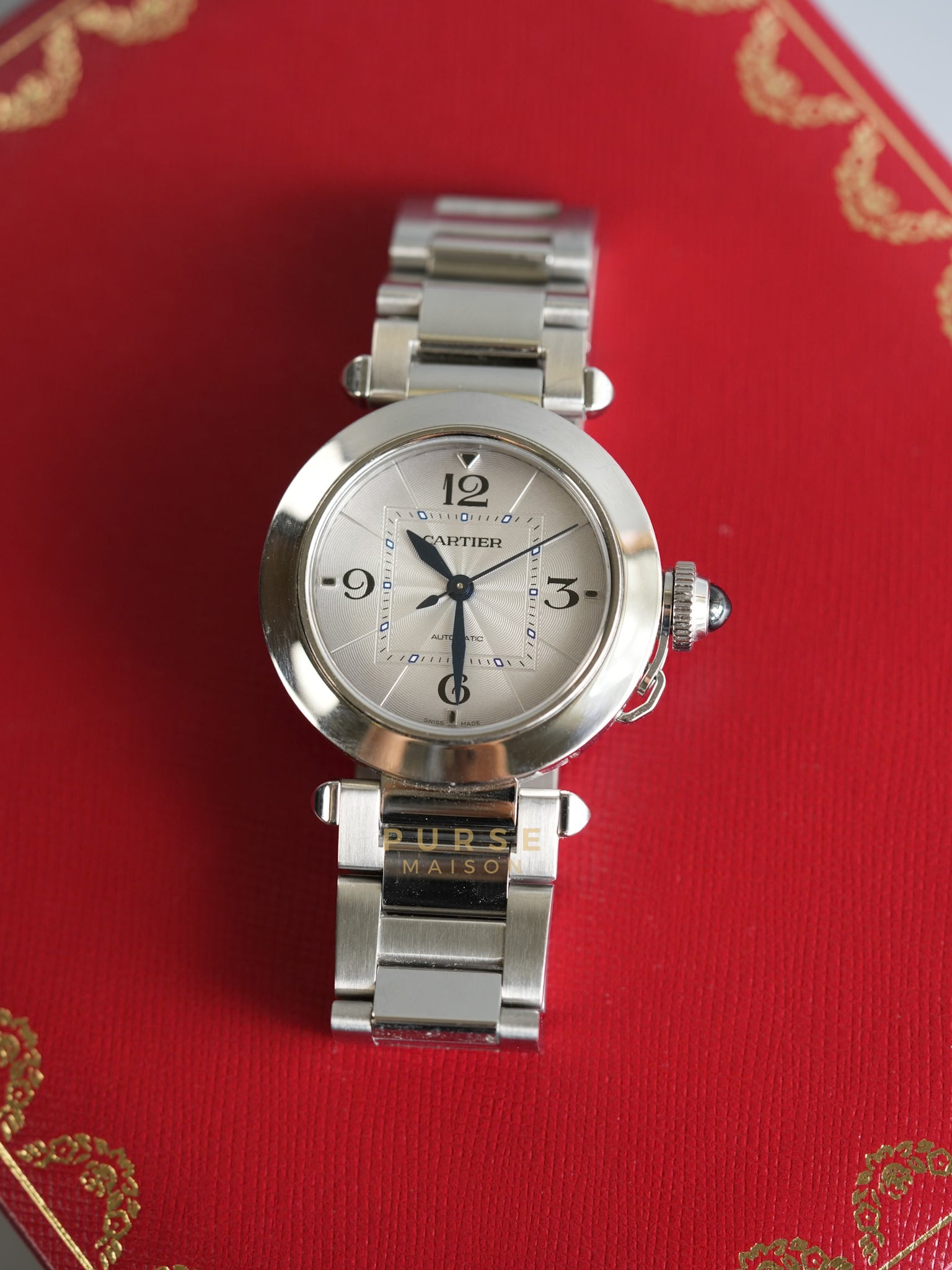 2024 Pasha de Cartier Stainless Steel Watch 35mm (Automatic Movement) | Purse Maison Luxury Bags Shop
